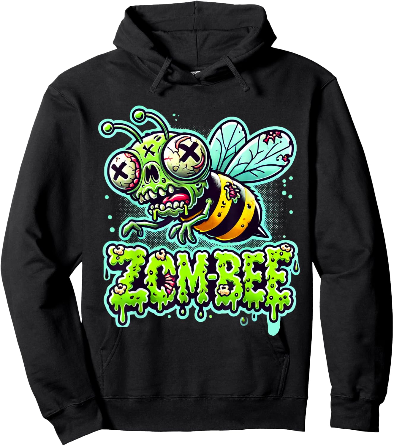 Funny Zom-Bee Apocalypse: Creepy Undead Bee Horror Halloween Hoodie - Hoodie | Black