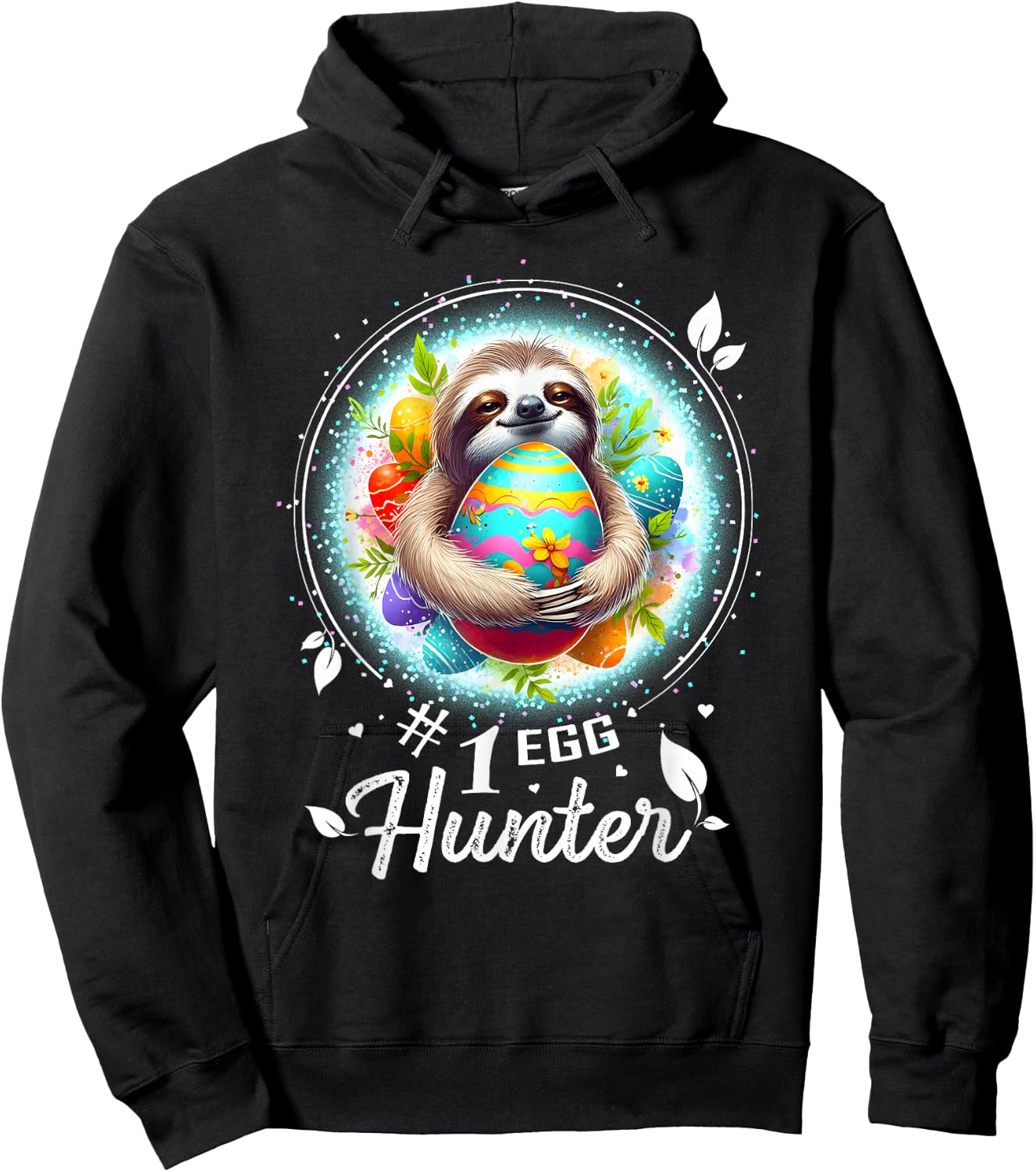 Easter Outfits Men Easter Shirts Sloth Easter Hoodie - Hoodie | Black