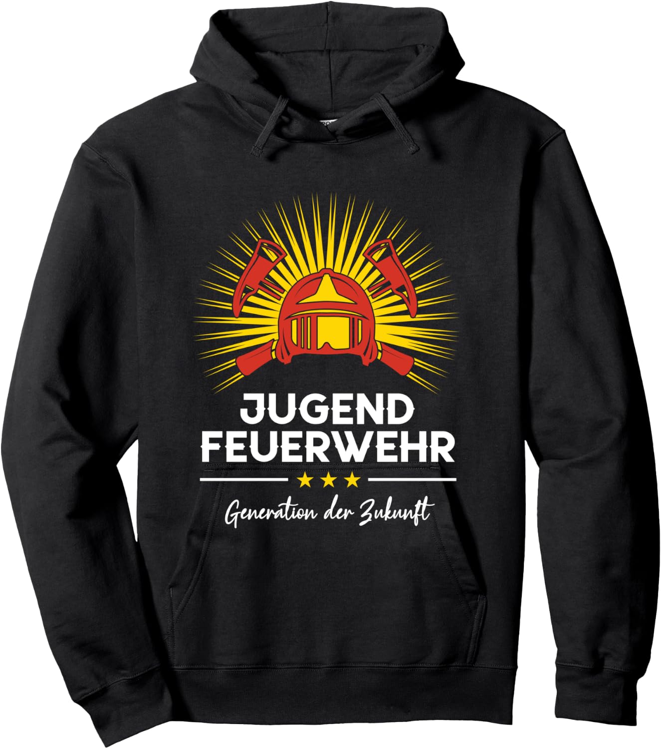 Jugend Feuerwehr Kind Feuerwehrfrau Nachwuchs Feuerwehrmann Langarmshirt Hoodie - Hoodie | Black
