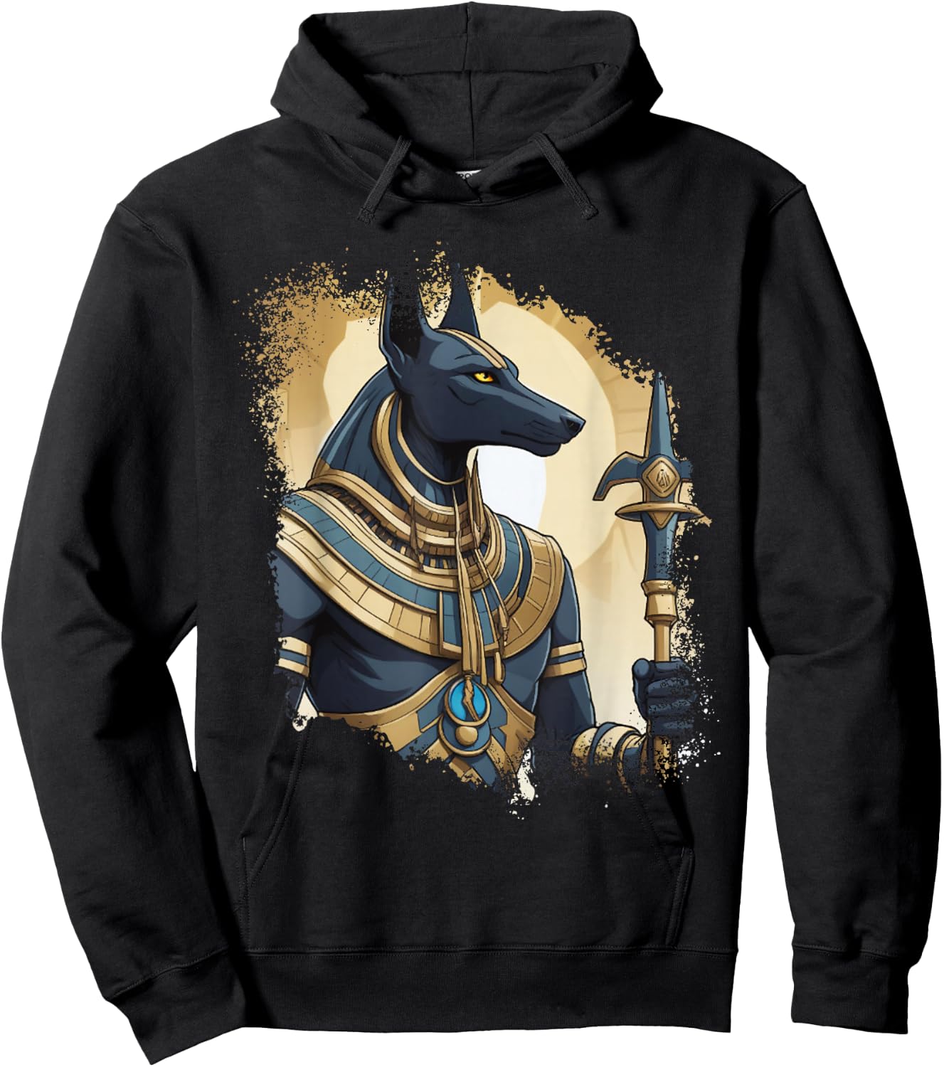 Ancient Egyptian God of the Dead Anubis Egypt Pyramids Sphinx , Black, S Hoodie - Hoodie | Black