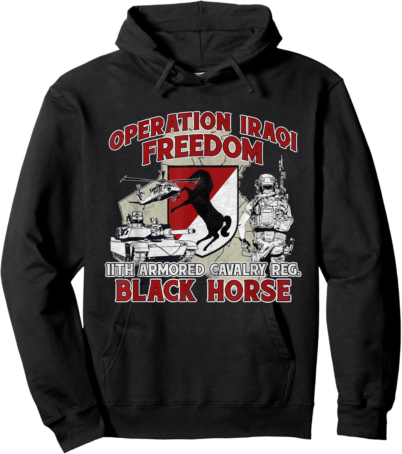 11th Armored Cavalry Regiment Operation Iraqi Freedom OIF Hoodie - Hoodie | Black