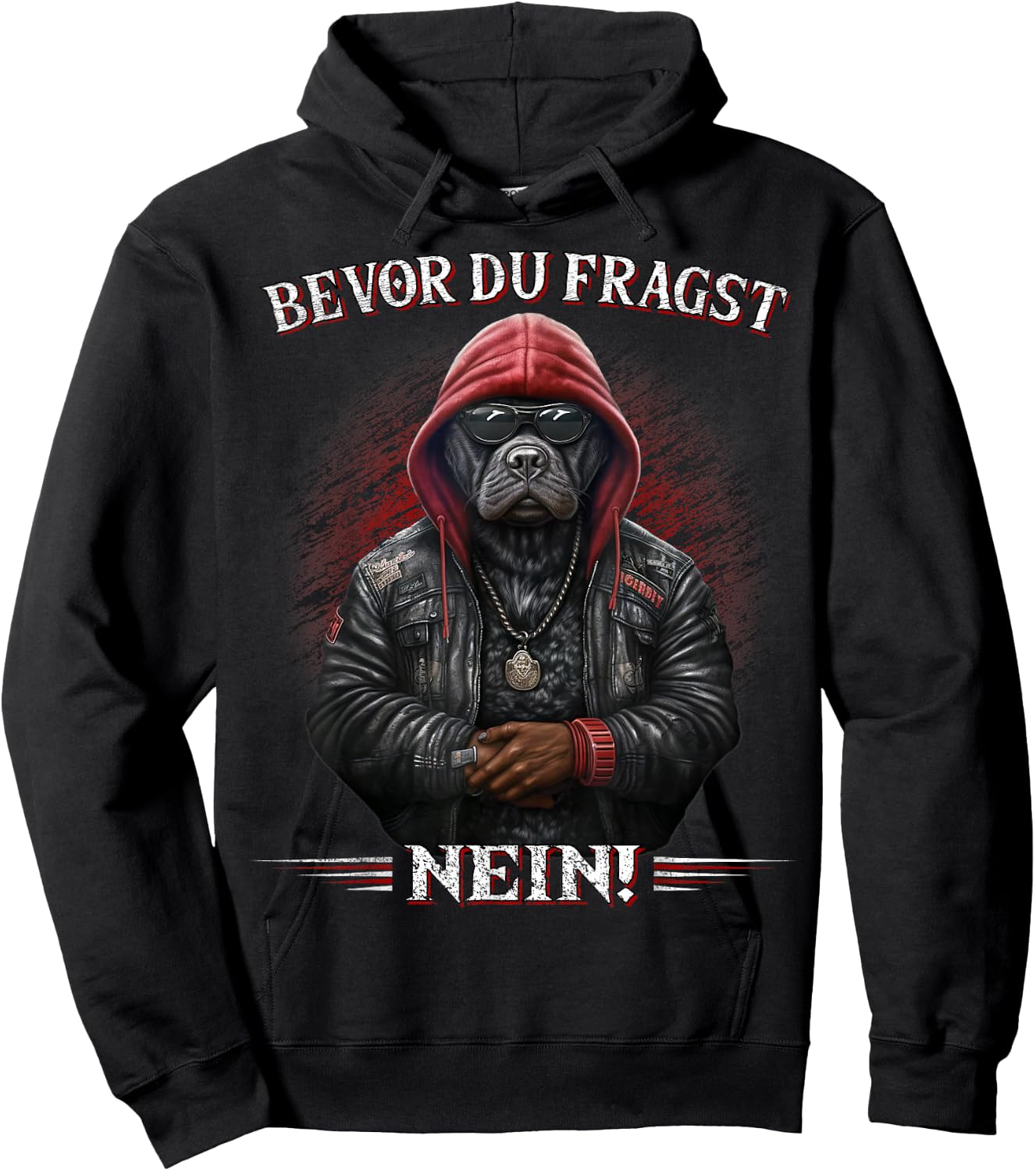 Bevor du fragst - Nein Lustiges Sarkasmus Hunde Kaffee Hoodie - Hoodie | Black