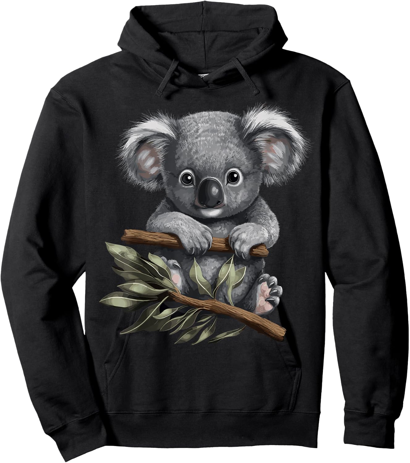 Cute Koala Bear Cub Australia Eucalyptus Koala , black Hoodie - Hoodie | Black