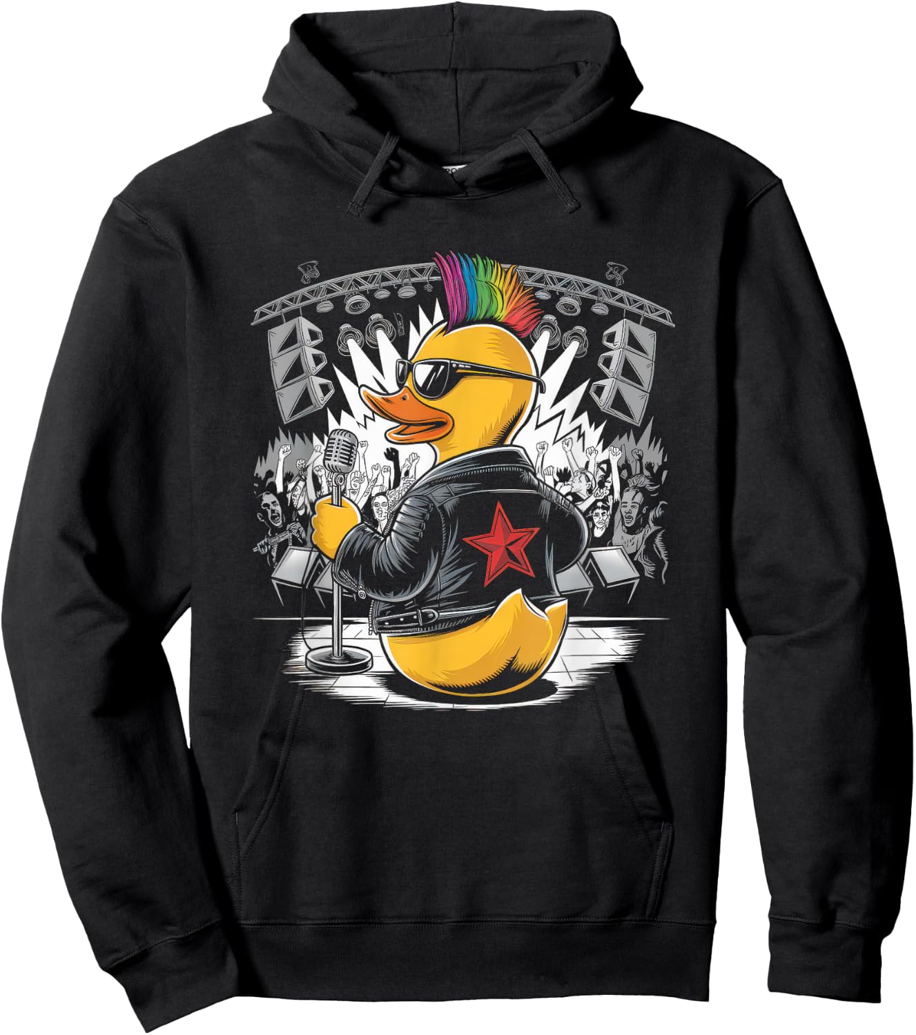 Punk Women Male Duck Rock Rock Duck Anarchy Hoodie - Hoodie | Black
