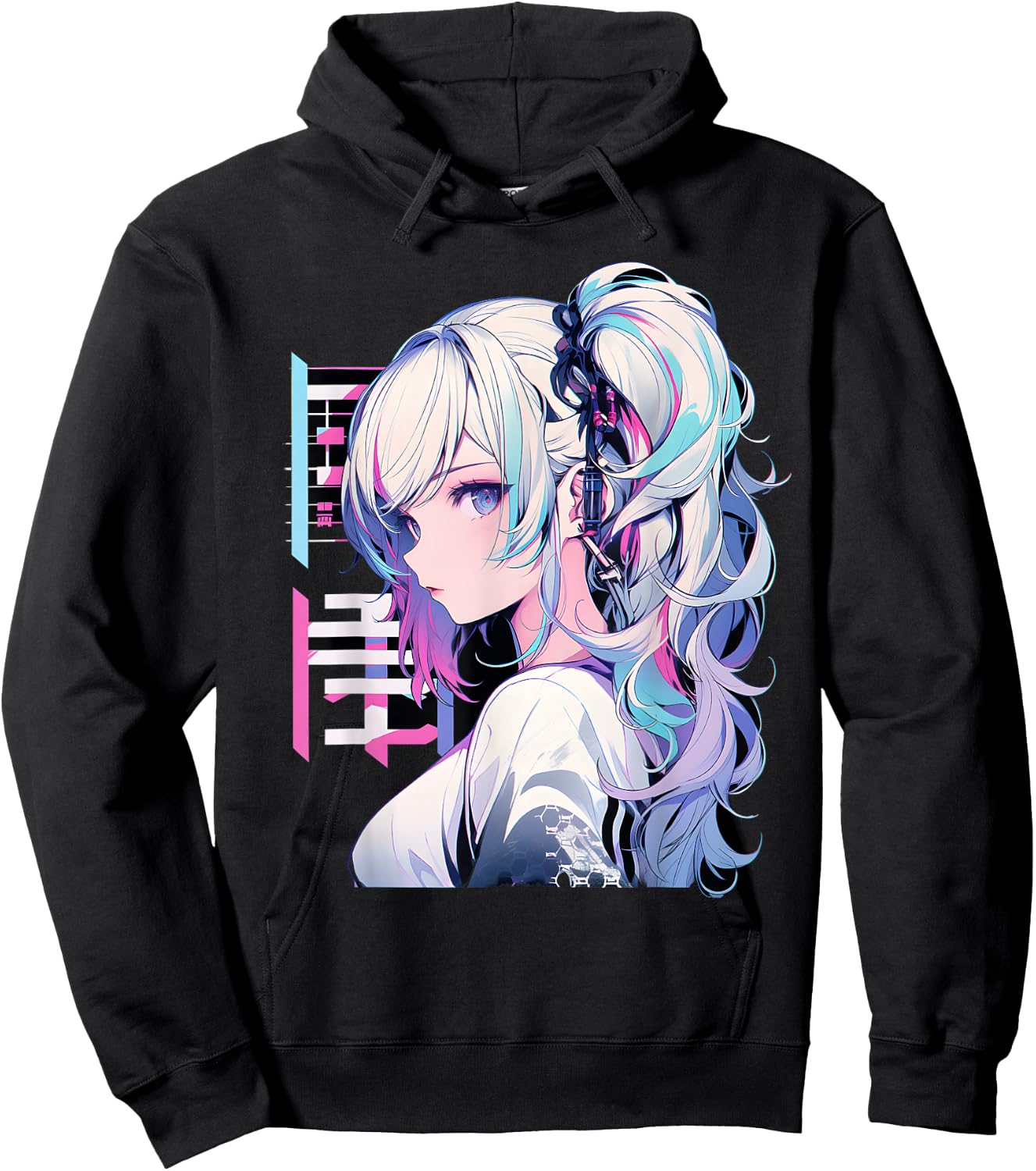 Manga Anime Ästhetische Cyberpunk Techwear Harajuku Hoodie - Hoodie | Black