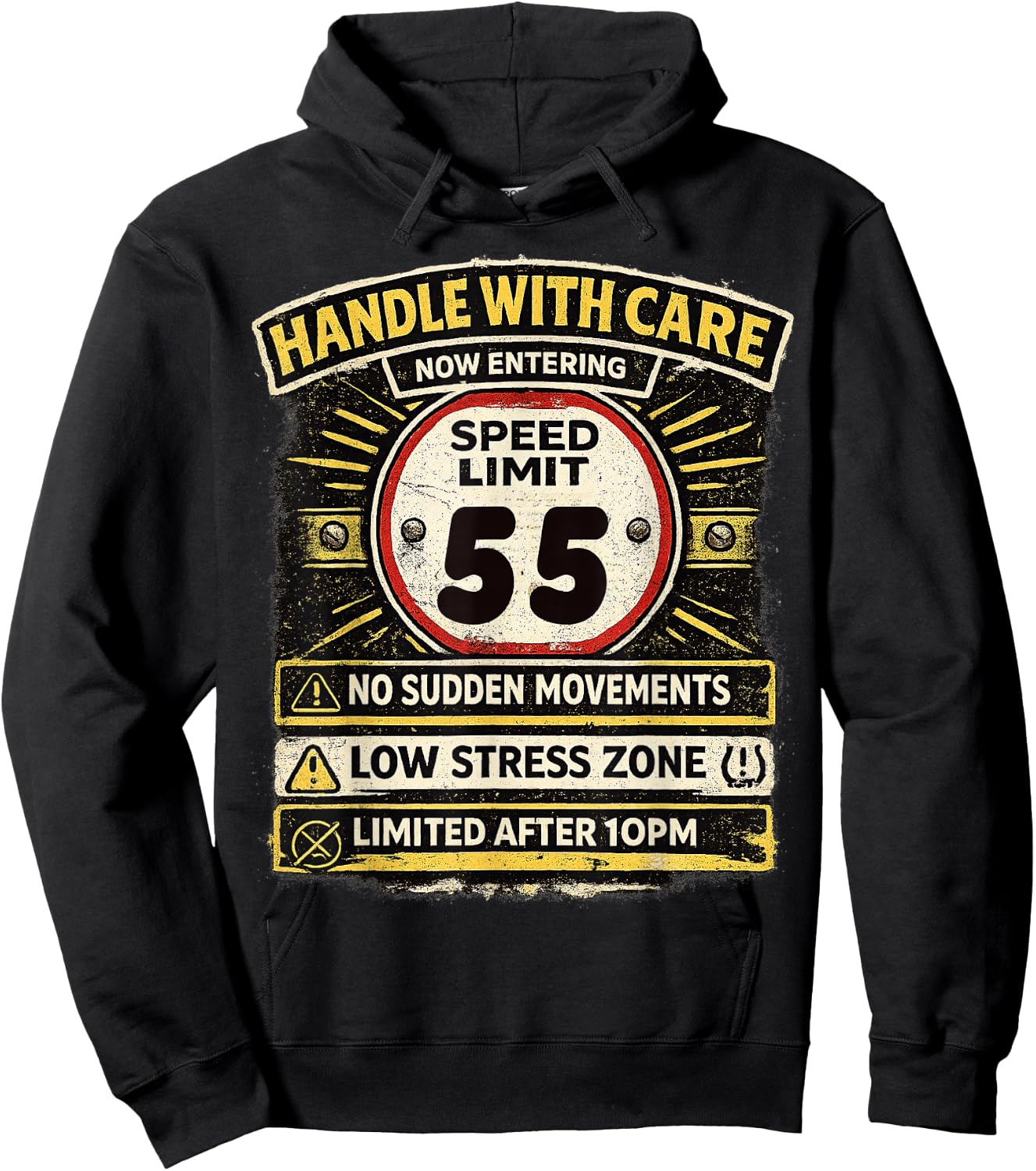 Speed Limit Not Old Handle with Care Funny Age 55 Birhtday Hoodie - Hoodie | Black