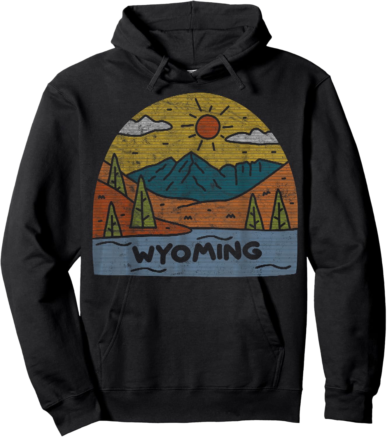 Wyoming Cowboy State National Park Grand Teton Jackson Hole Hoodie - Hoodie | Black