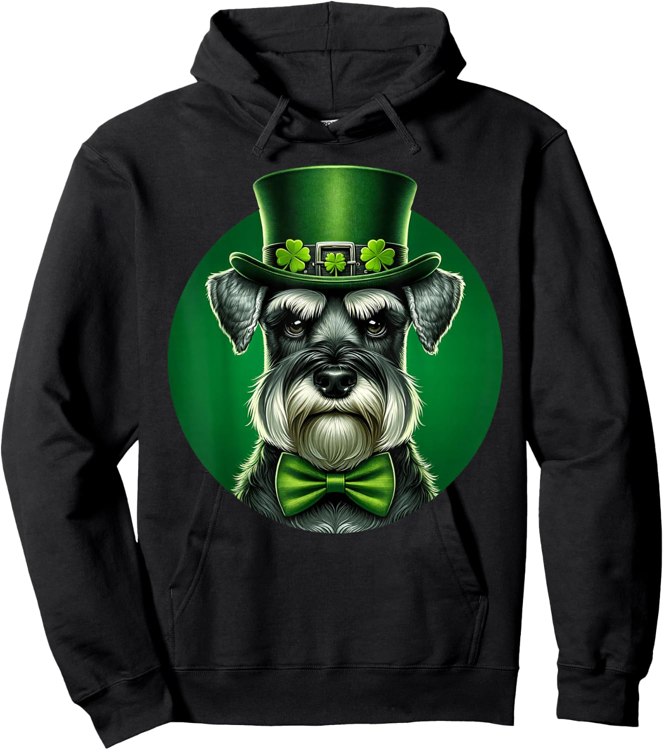 Funny Miniature Schnauzer Dog St Patricks Day Pet Lover Hoodie - Hoodie | Black