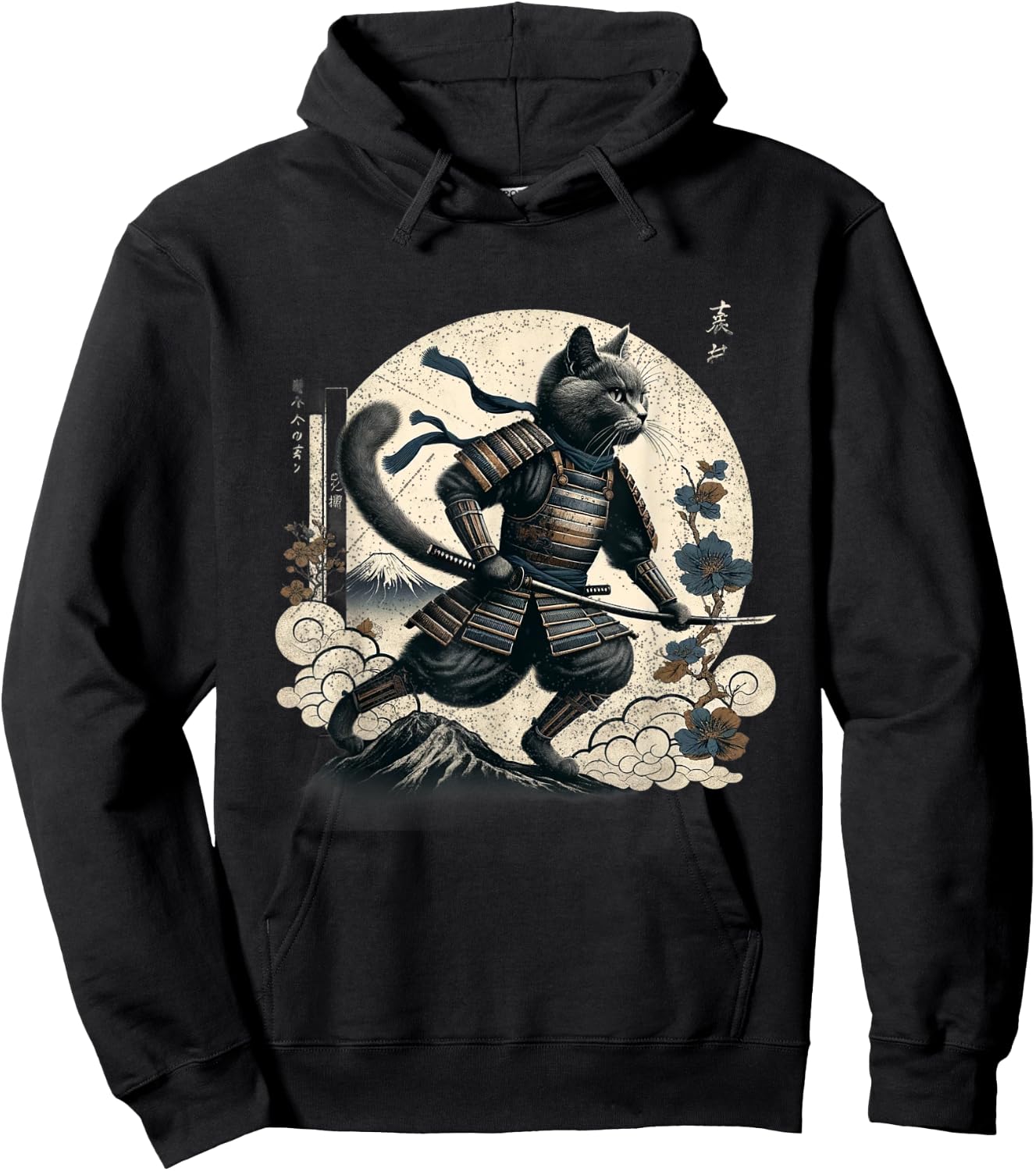 Samurai Cat Ninja Aesthetic Japanese Katana Tokyo culture Men Women Kids Hoodie - Hoodie | Black