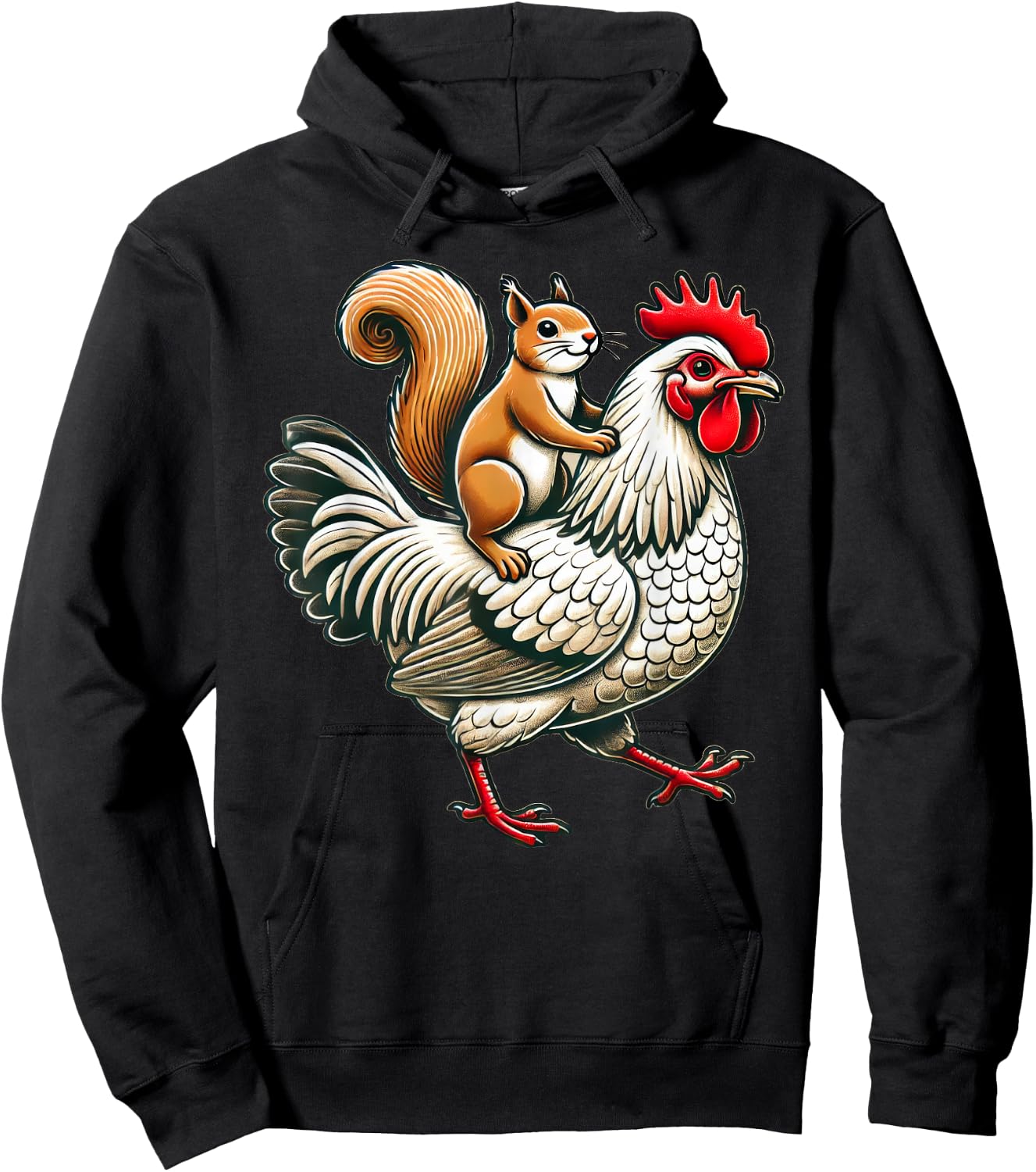 Cute Squirrel Chicken Hoodie - Hoodie | Black