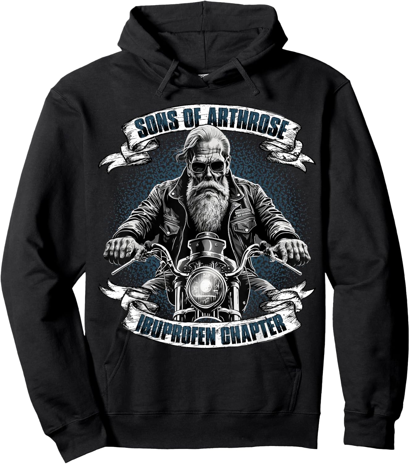 Lustiger Biker Spruch für den alten Mann - Sons of Arthrosis - Ibuprofen Chapter Biker Motorcyclist for Older Men, Black, S Hoodie - Hoodie | Black