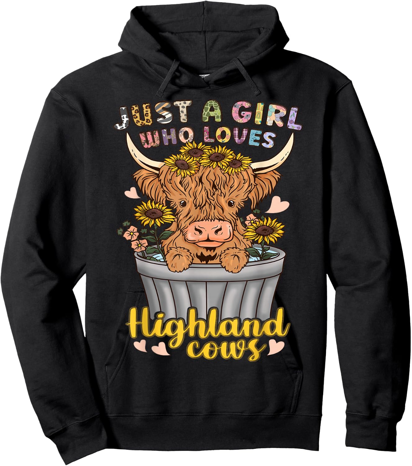 Highland Cow Scottish Just a Girl Who Loves Highland Cows Hoodie - Hoodie | Black