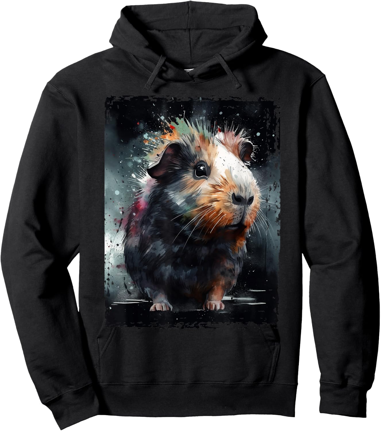 Guinea Pig Shirt Furry Potato Watercolor Guinea Pig Funny Hoodie - Hoodie | Black