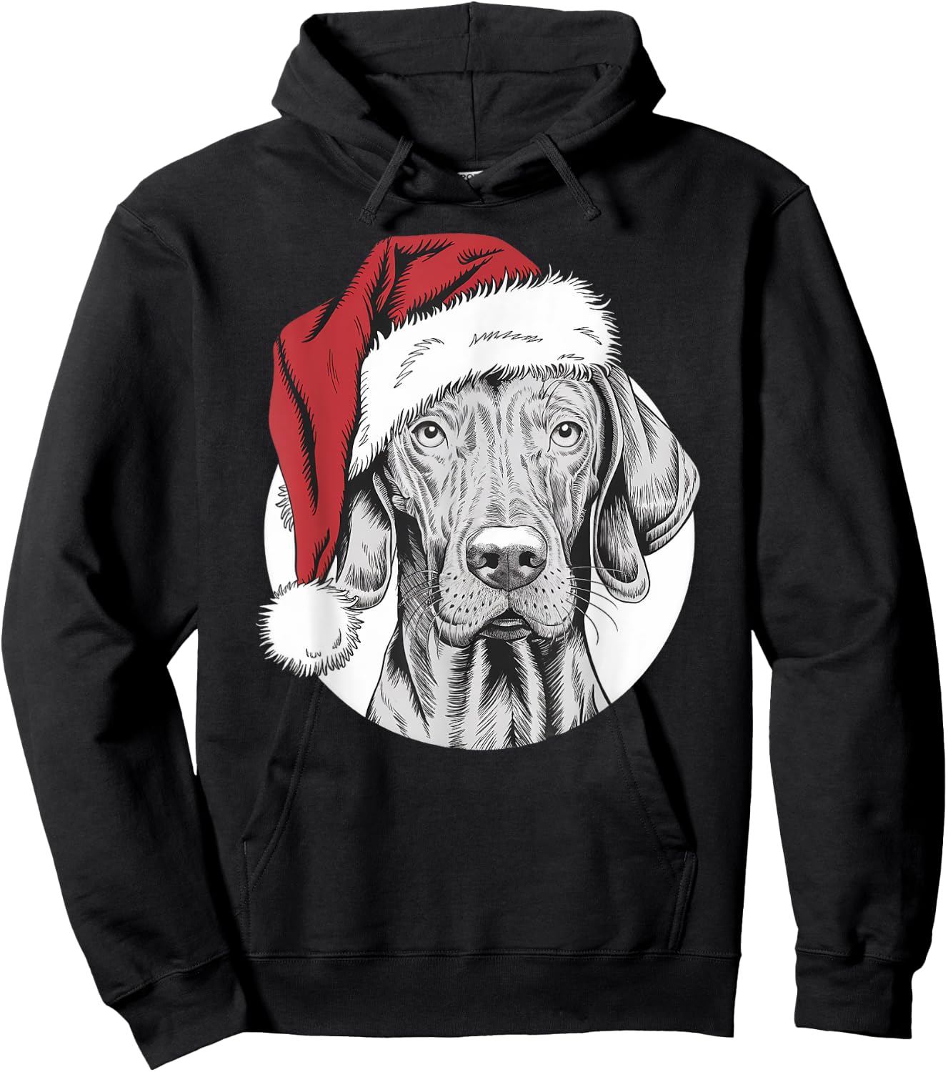 Joyful Vizsla Santa Dog on Vizsla Christmas Men Women Kids Hoodie - Hoodie | Black