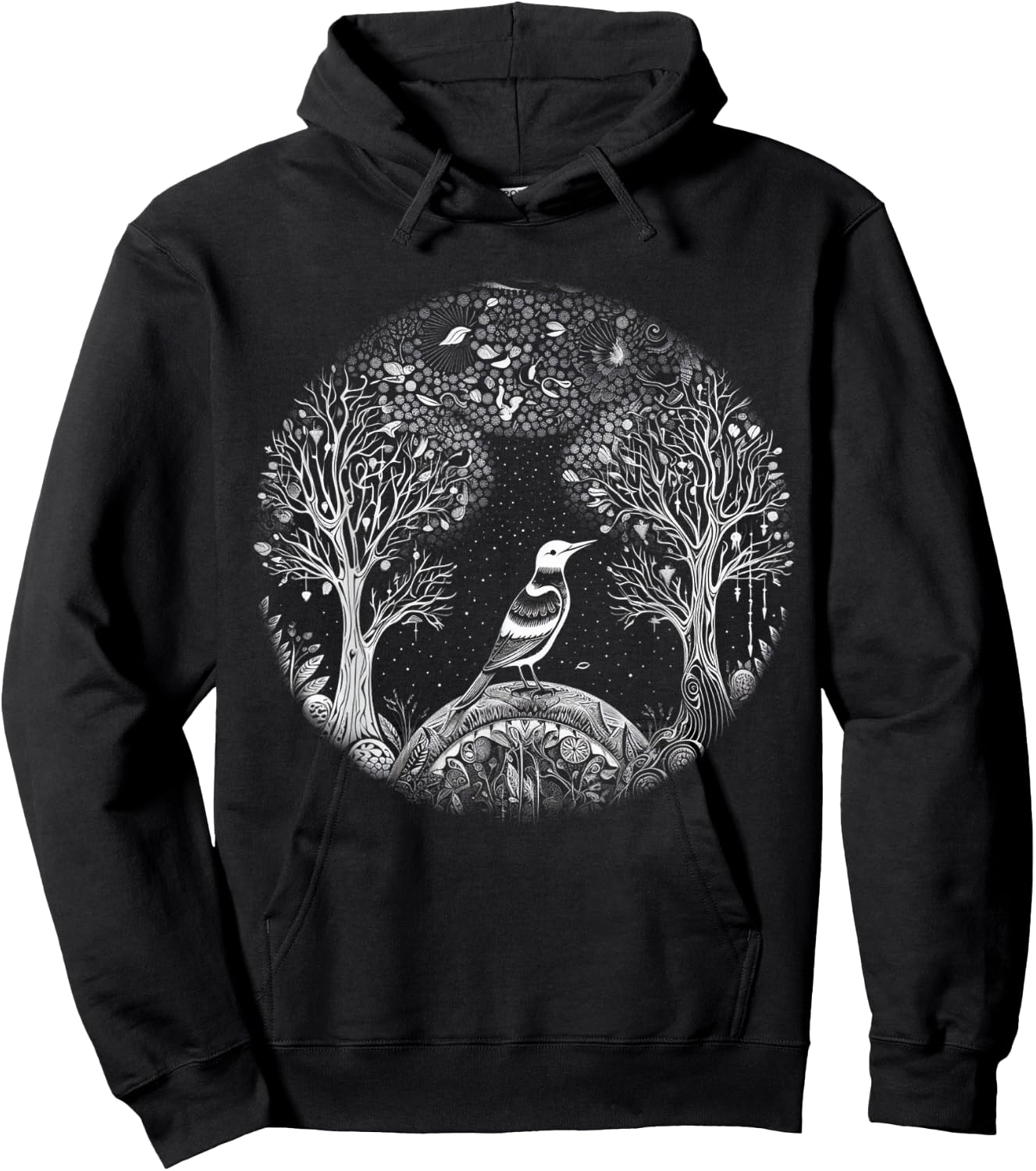 Vogel Baum Kunst Tier Motiv Vogel Hoodie - Hoodie | Black