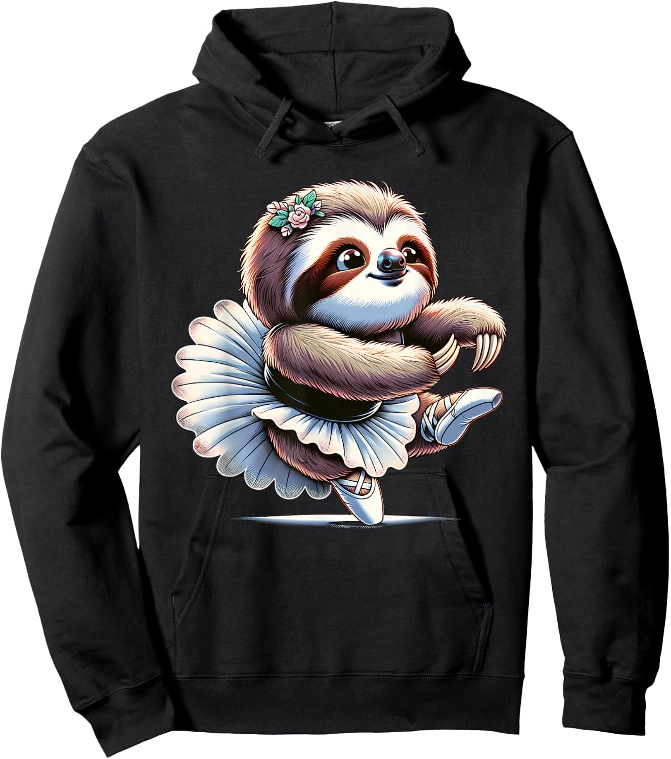 Ballerina Sloth Dancing Hoodie - Hoodie | Black