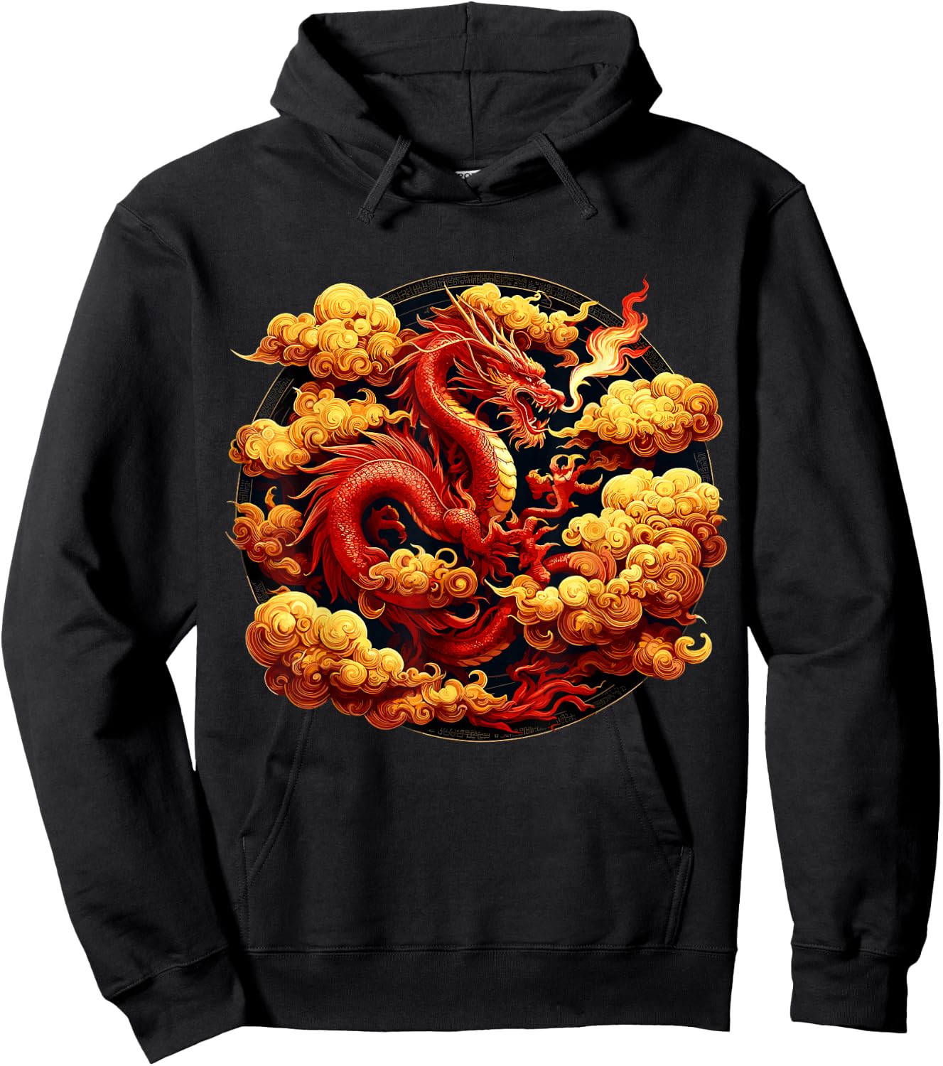 Red Dragon Mythical Fire Breathe Red Fire Dragon Hoodie - Hoodie | Black