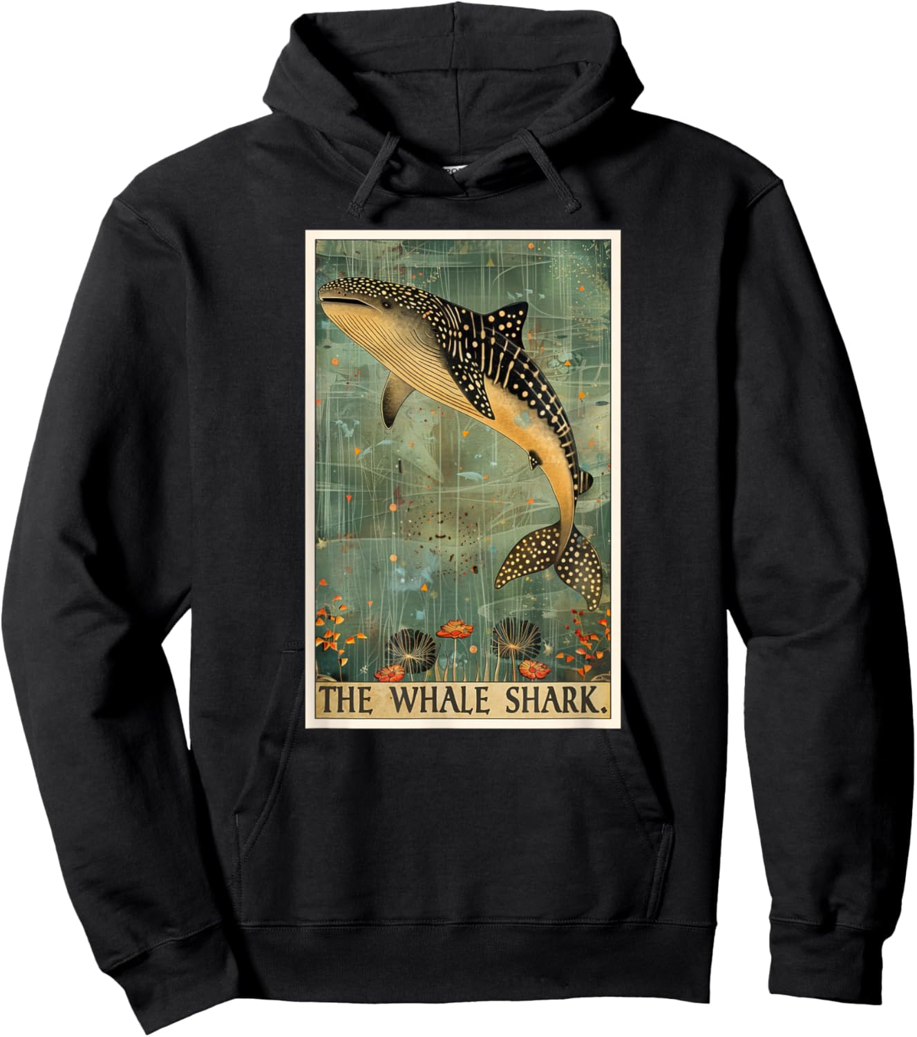 Whale Sharks Whale Shark Tarot Card Hoodie - Hoodie | Black