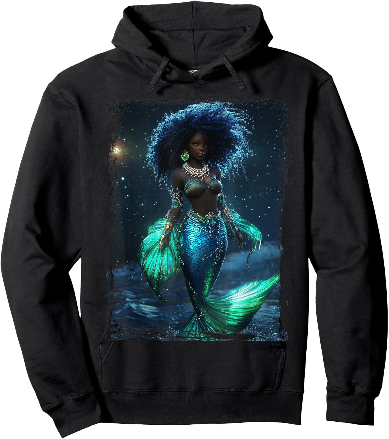 The Goddess Yemaya Wicca African Witch Temperance Mermaid Hoodie - Hoodie | Black