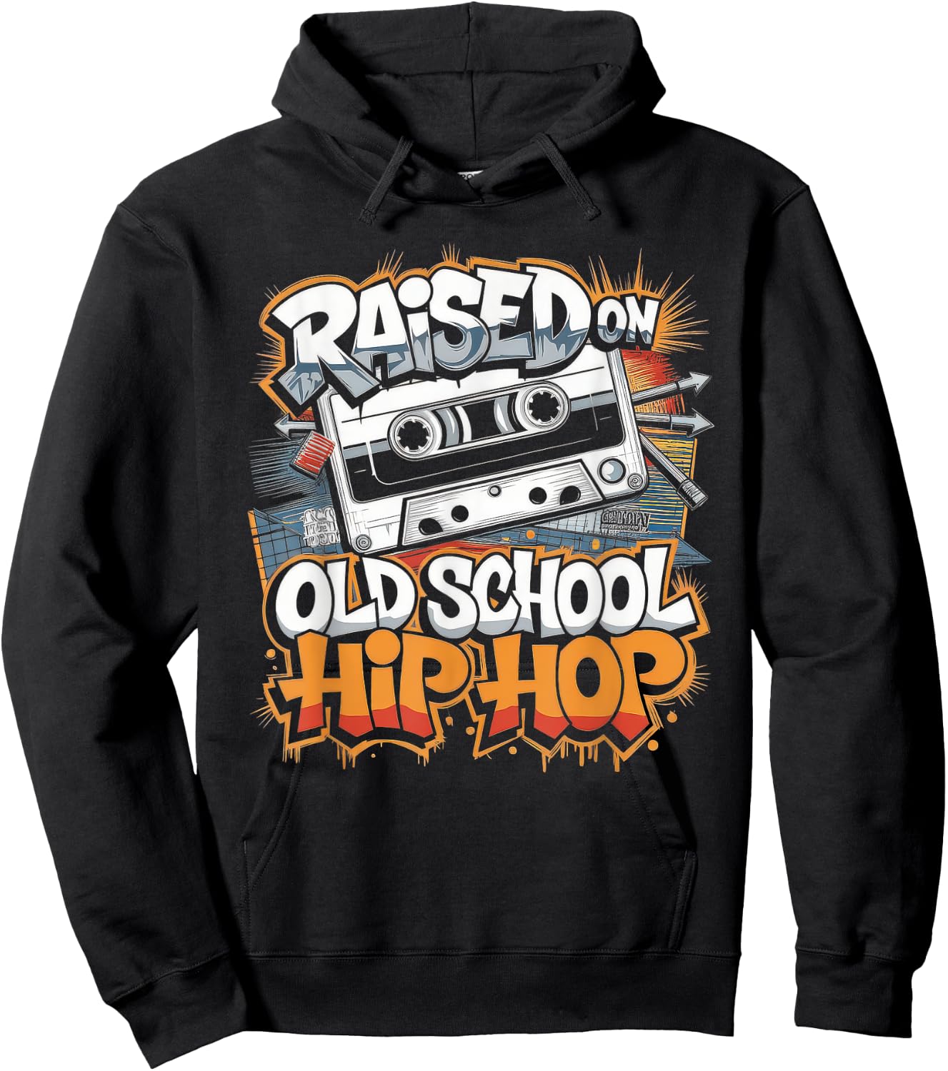 Hip Hop Gift Boys Freestyle Graffiti Music Hoodie - Hoodie | Black
