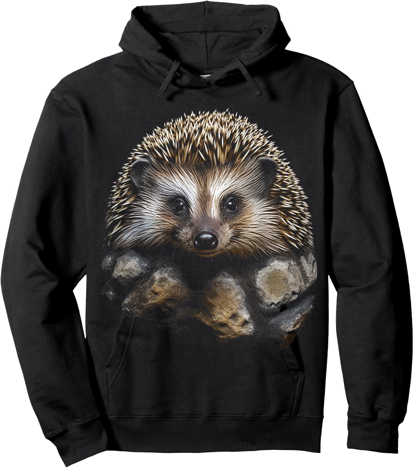 Hedgehog Animal Graphic Art Hedgehog , black Hoodie - Hoodie | Black