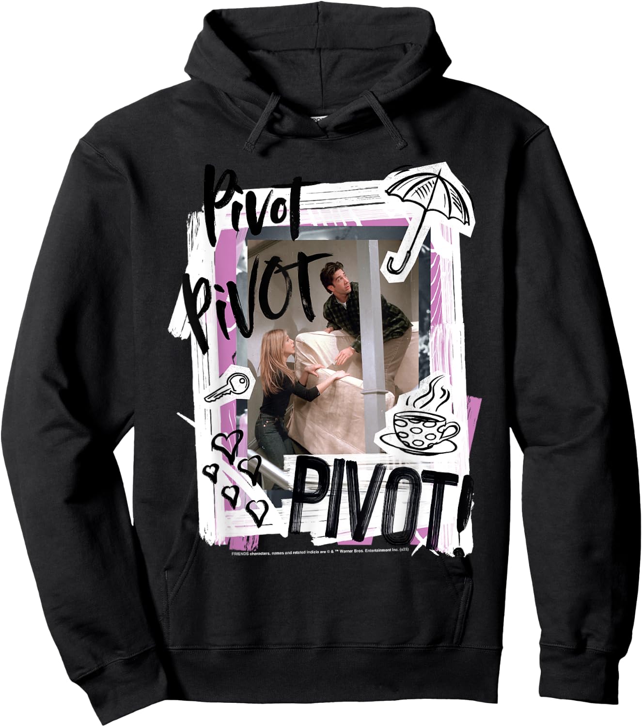 Friends Pivot Pivot Sofa Scene Ross , Blue, S Hoodie - Hoodie | Black