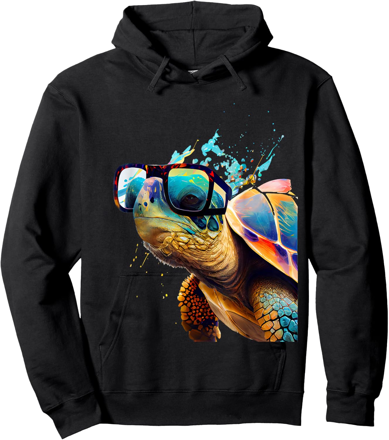 Schildkröte mit Sonnenbrille Hoodie - Hoodie | Black