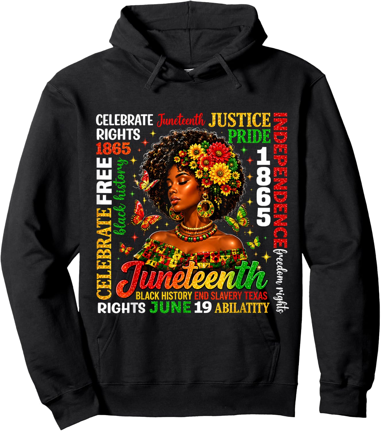 Juneteenth Freedom Black History Afro Woman Hoodie - Hoodie | Black