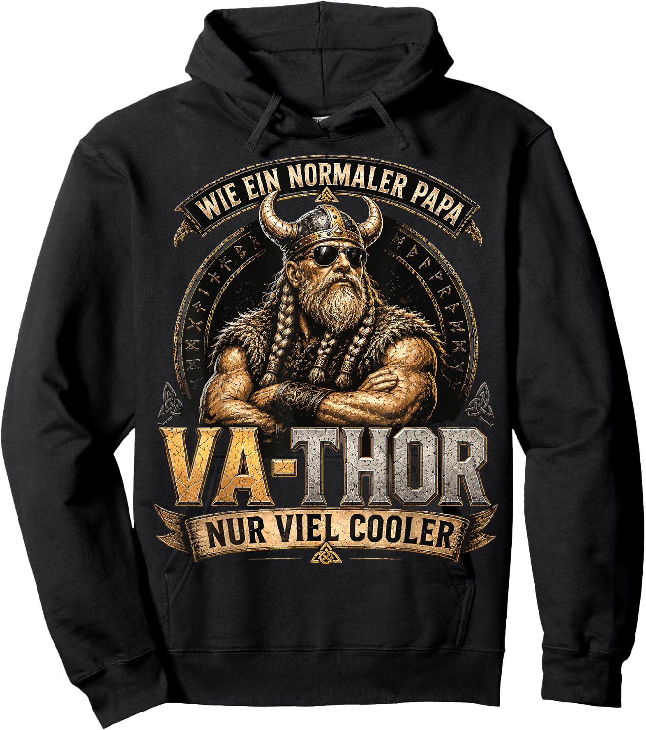Papa Geschenk Papa Vatertag Shirt Herren Lustig Papa Hoodie - Hoodie | Black