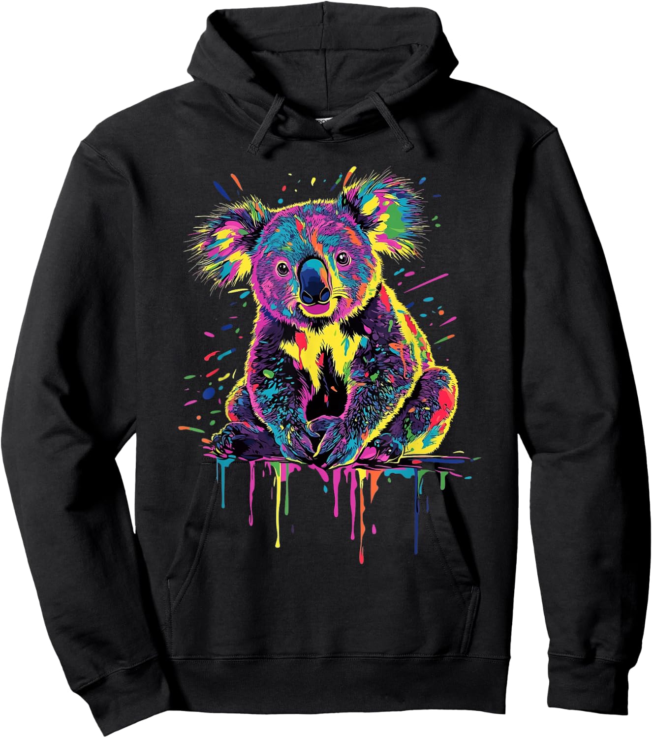 Koala Lovers Colorful Splash Art Koala Hoodie - Hoodie | Black