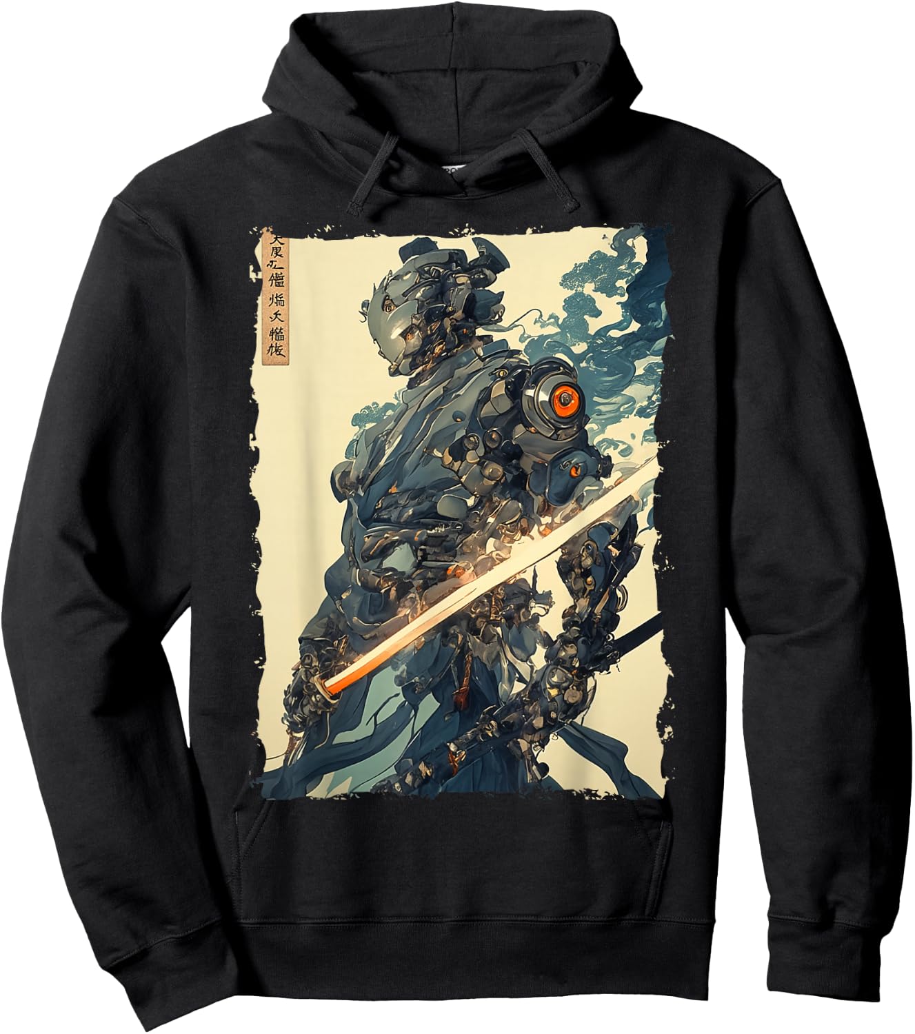 Cyber Samurai Mecha Ronin Futuristic Japan Hoodie - Hoodie | Black