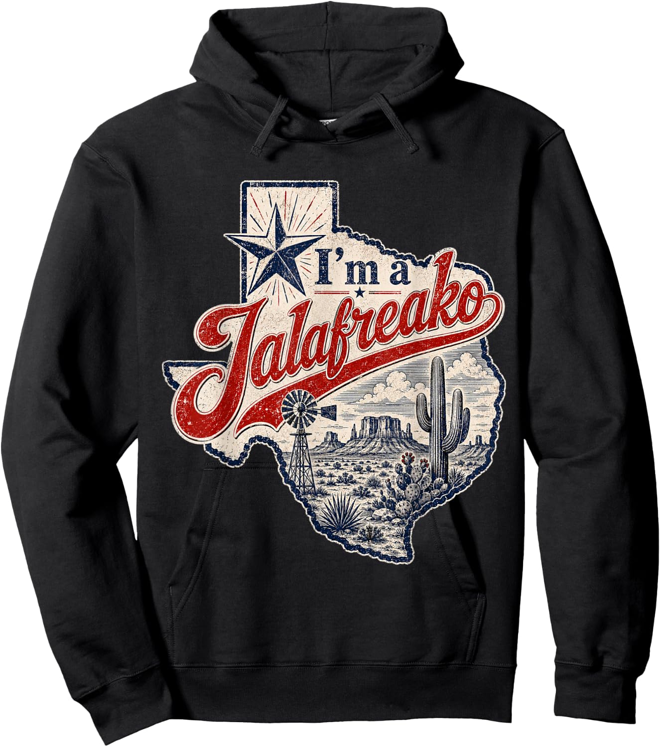 Talafreako Texas Pride Patriotic American Flag 4th of July Hoodie - Hoodie | Black