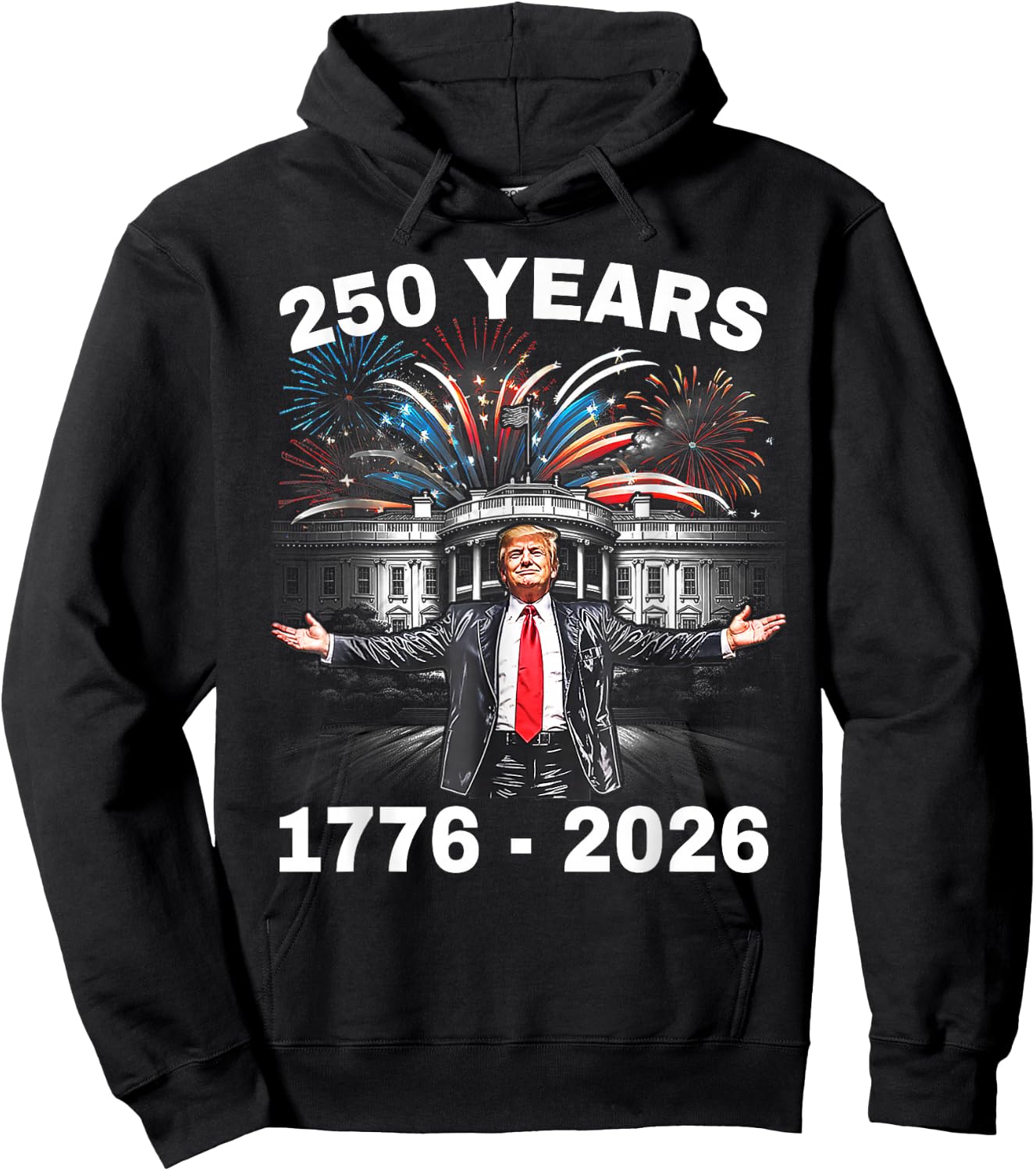 Trump 250th Birthday of America 250 Years 4th of July Trump Hoodie - Hoodie | Black