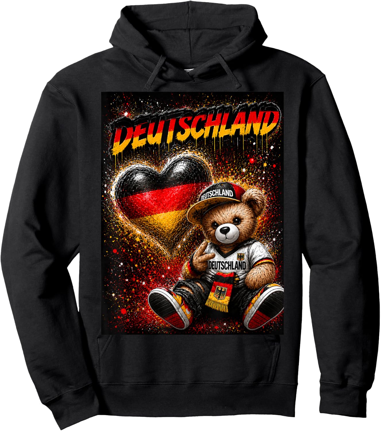 Deutschland Trikot Deutsche Flagge Germany Hoodie - Hoodie | Black
