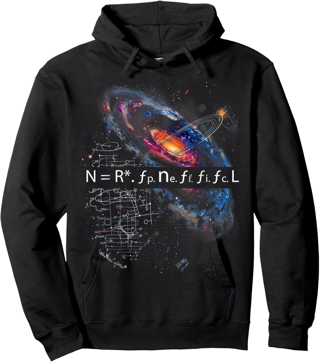 Drake Equation Estimation of Alien Civilizations , Small, Black Hoodie - Hoodie | Black