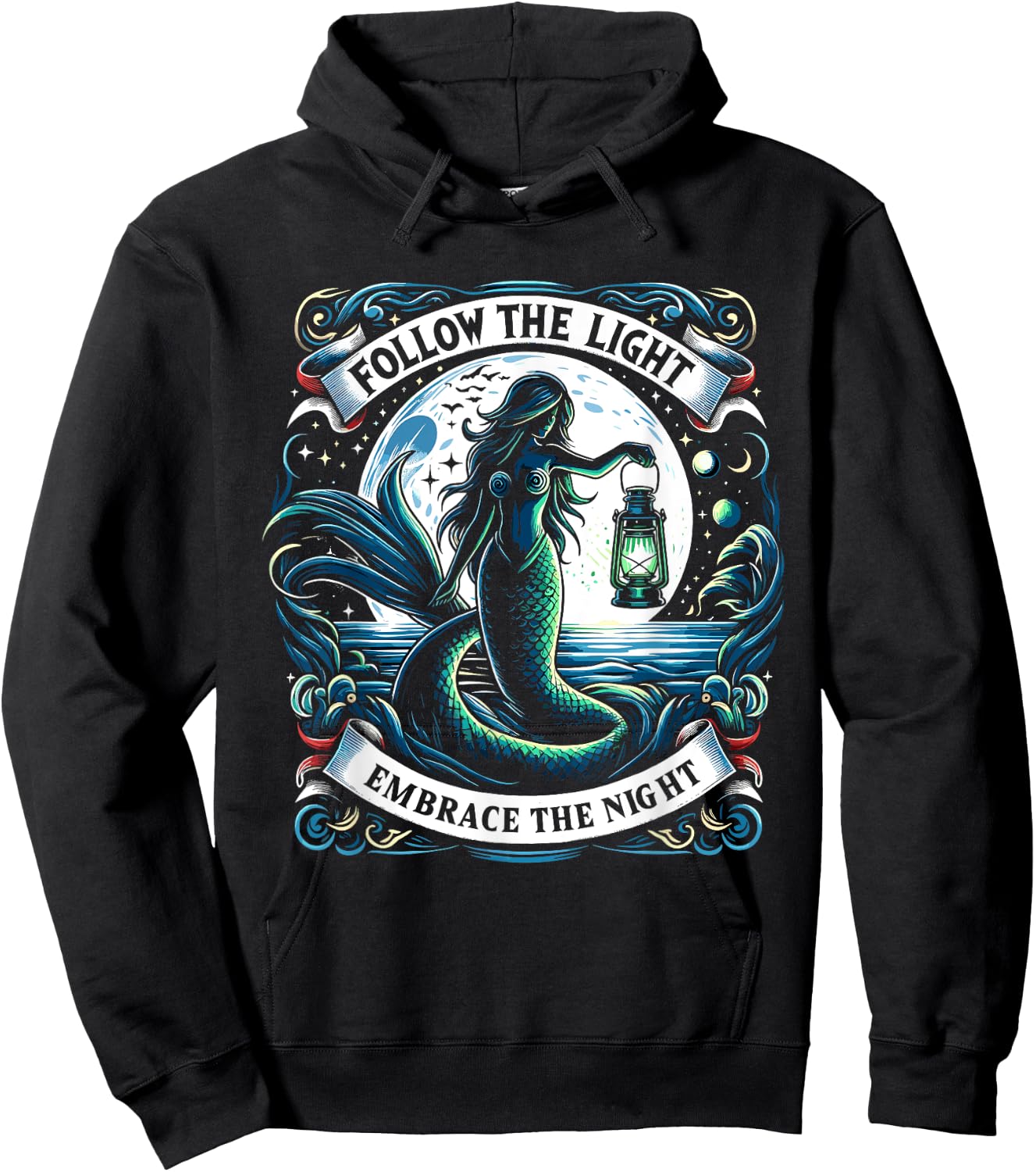 Spooky Sirens Horror Mermaid Creepy Mermaid Haunted Sea Hoodie - Hoodie | Black