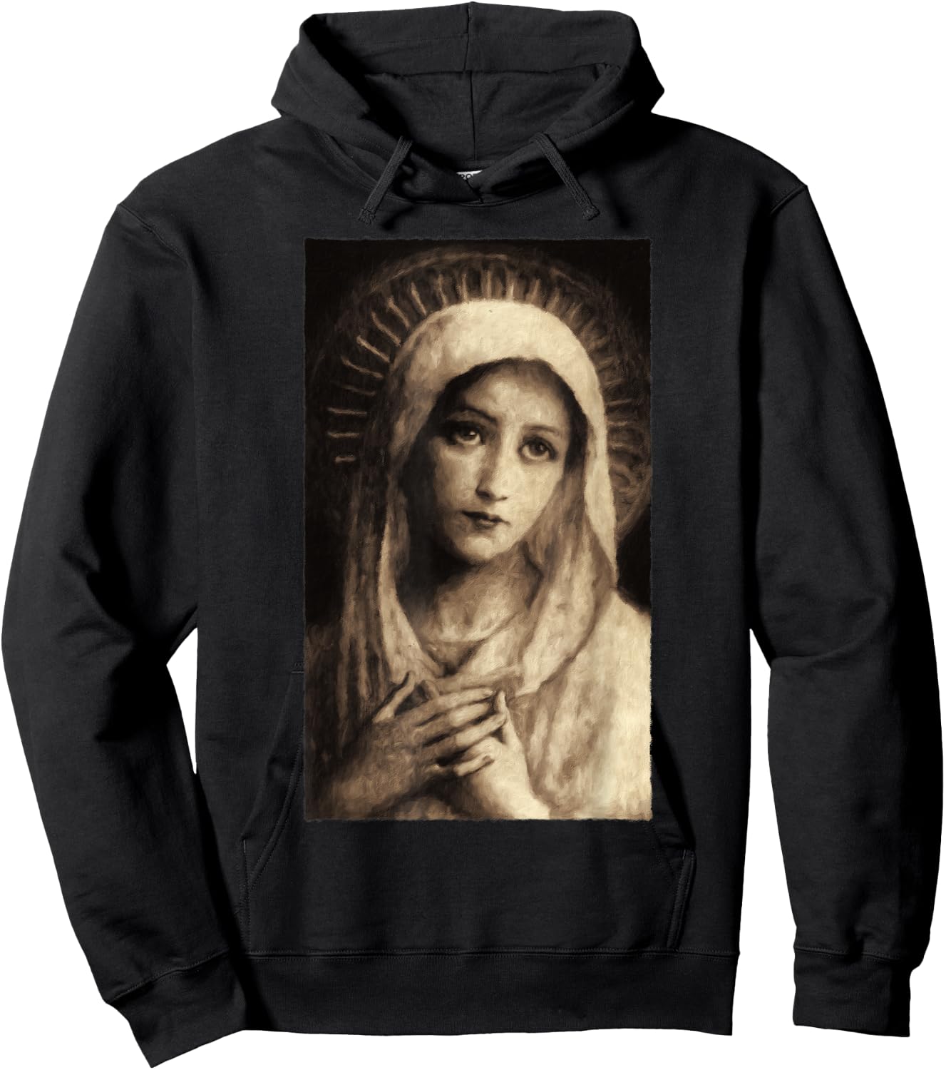 Virgin Mary Maria Catholic Painting Hoodie - Hoodie | Black