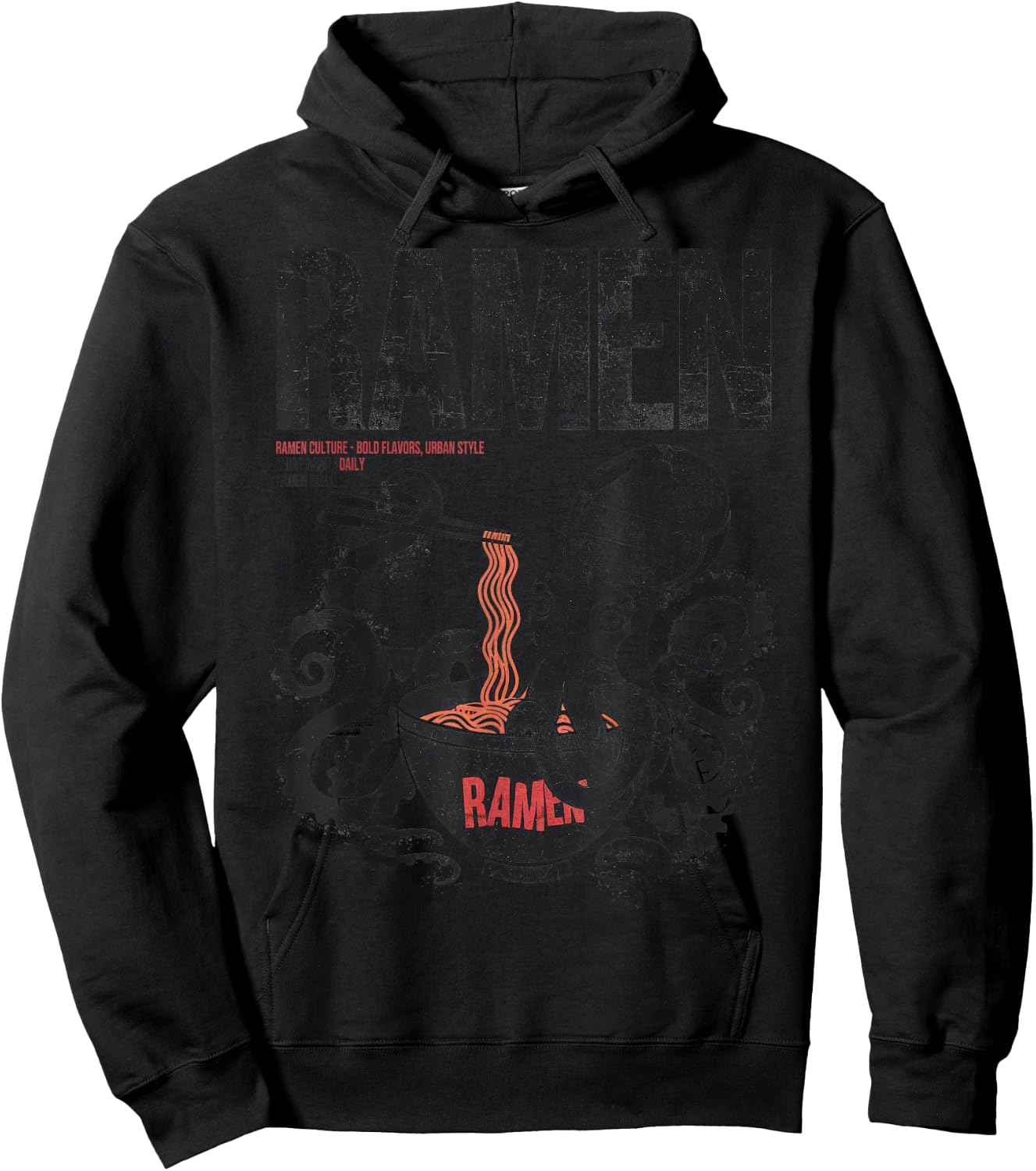 Ramen Noodles Kawaii Japan Fashion Y2K Otaku Manga Anime Hoodie - Hoodie | Black