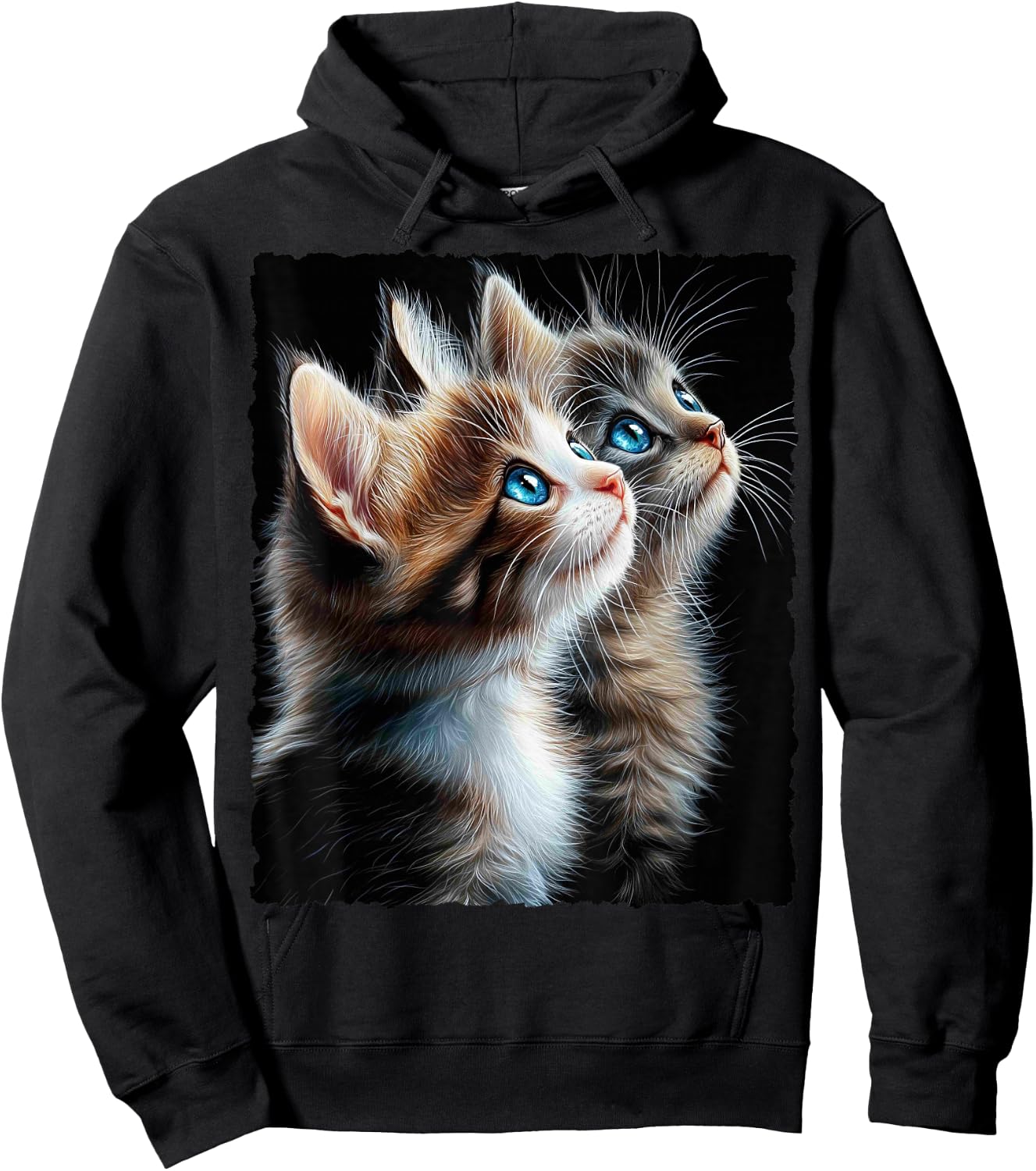 Cute Magic Cat Kitten Fantasy Art , black Hoodie - Hoodie | Black