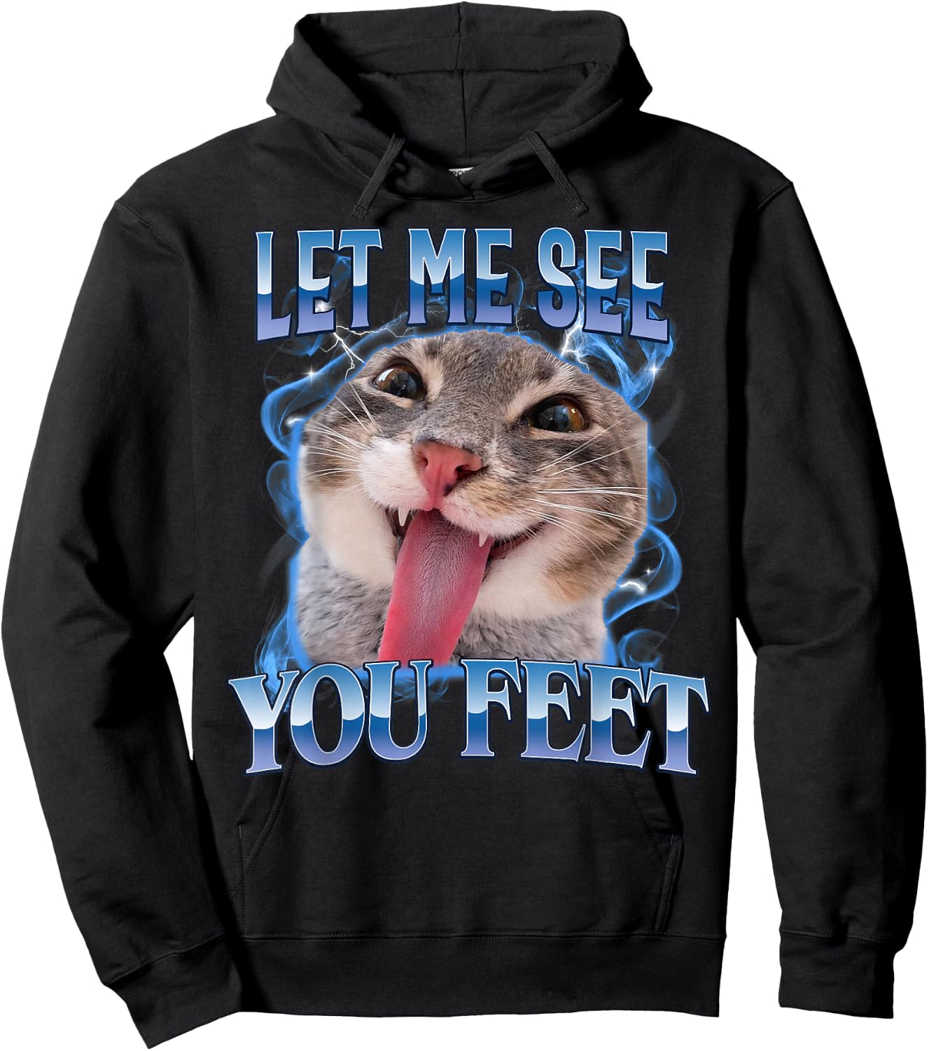 Your Feet Funny Offensive Cat Meme Humor Bootleg Men Women Hoodie - Hoodie | Black