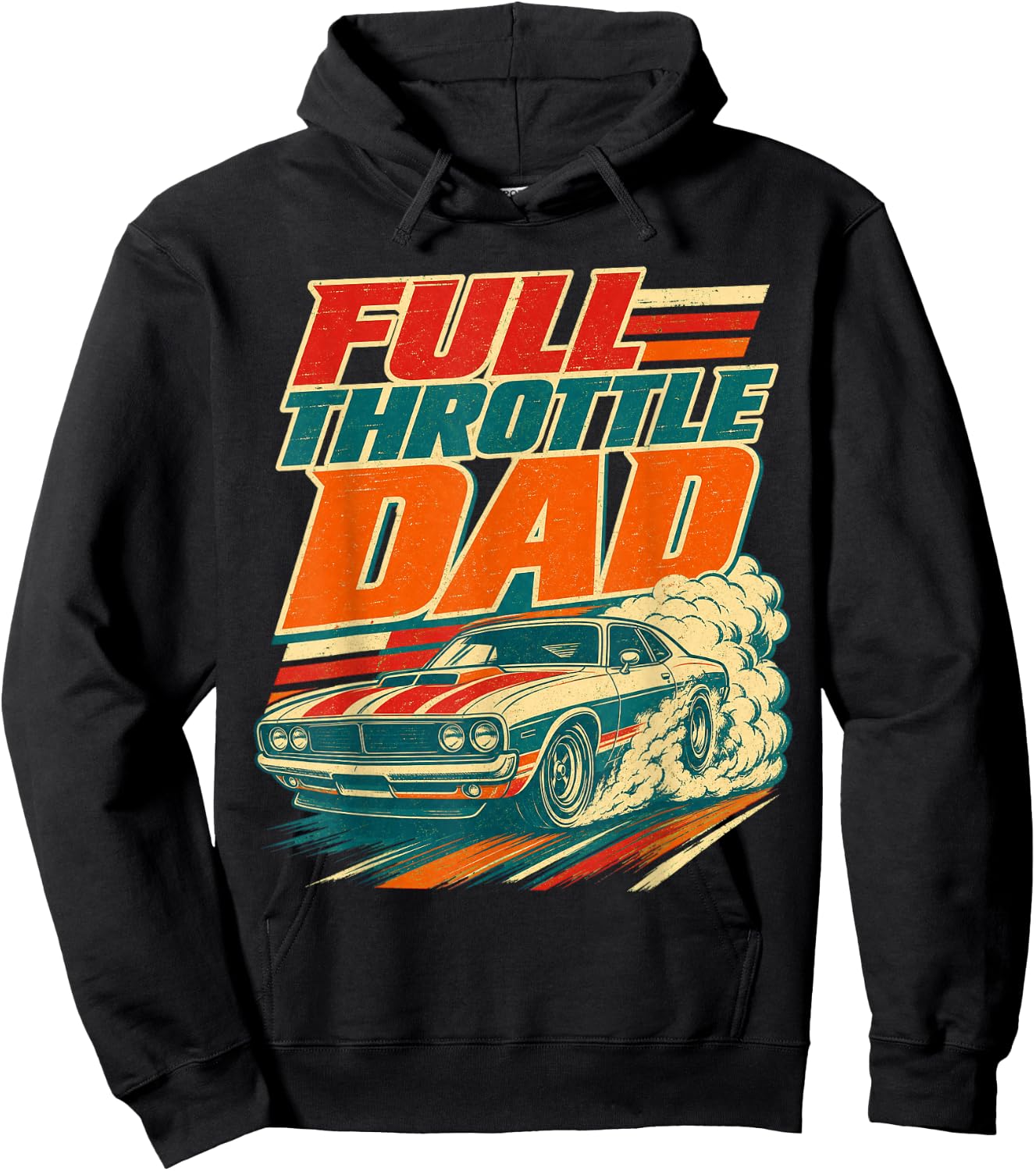 Full Throttle Dad Funny Men Fathers Day Hoodie - Hoodie | Black