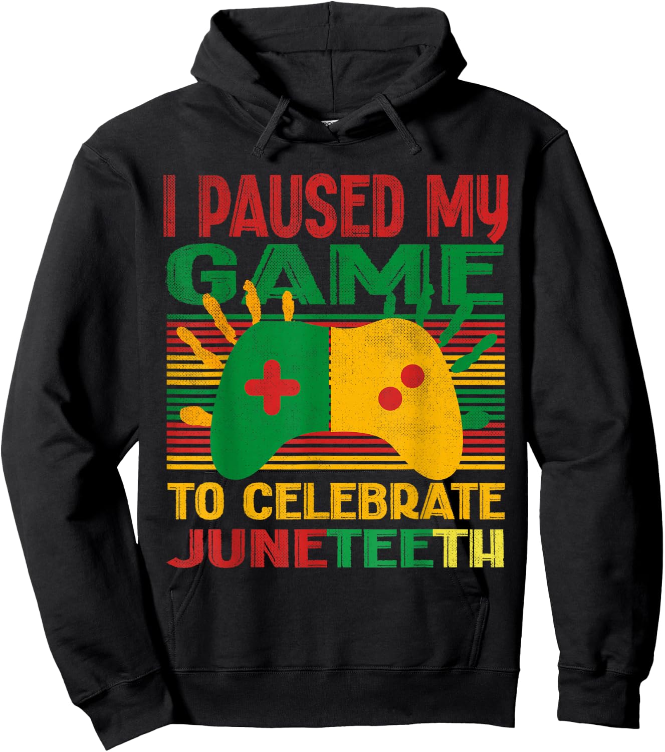 I Paused My Game To Celebrate Juneteenth boys funny gamer Hoodie - Hoodie | Black