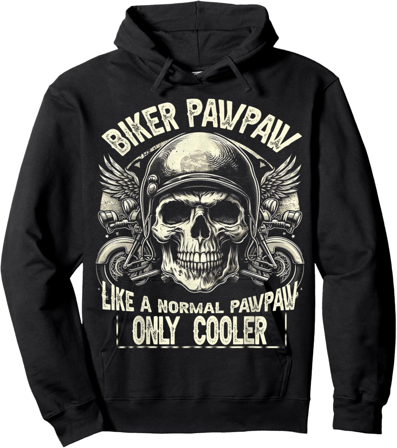 Biker pawpaw motorcycle lovers dad father's day Hoodie - Hoodie | Black