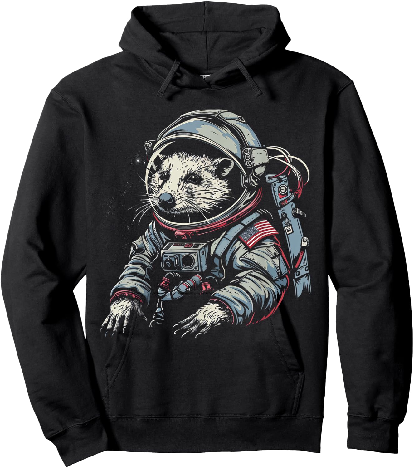 Astronaut Opossum In Space Suit Funny Possum Hoodie - Hoodie | Black