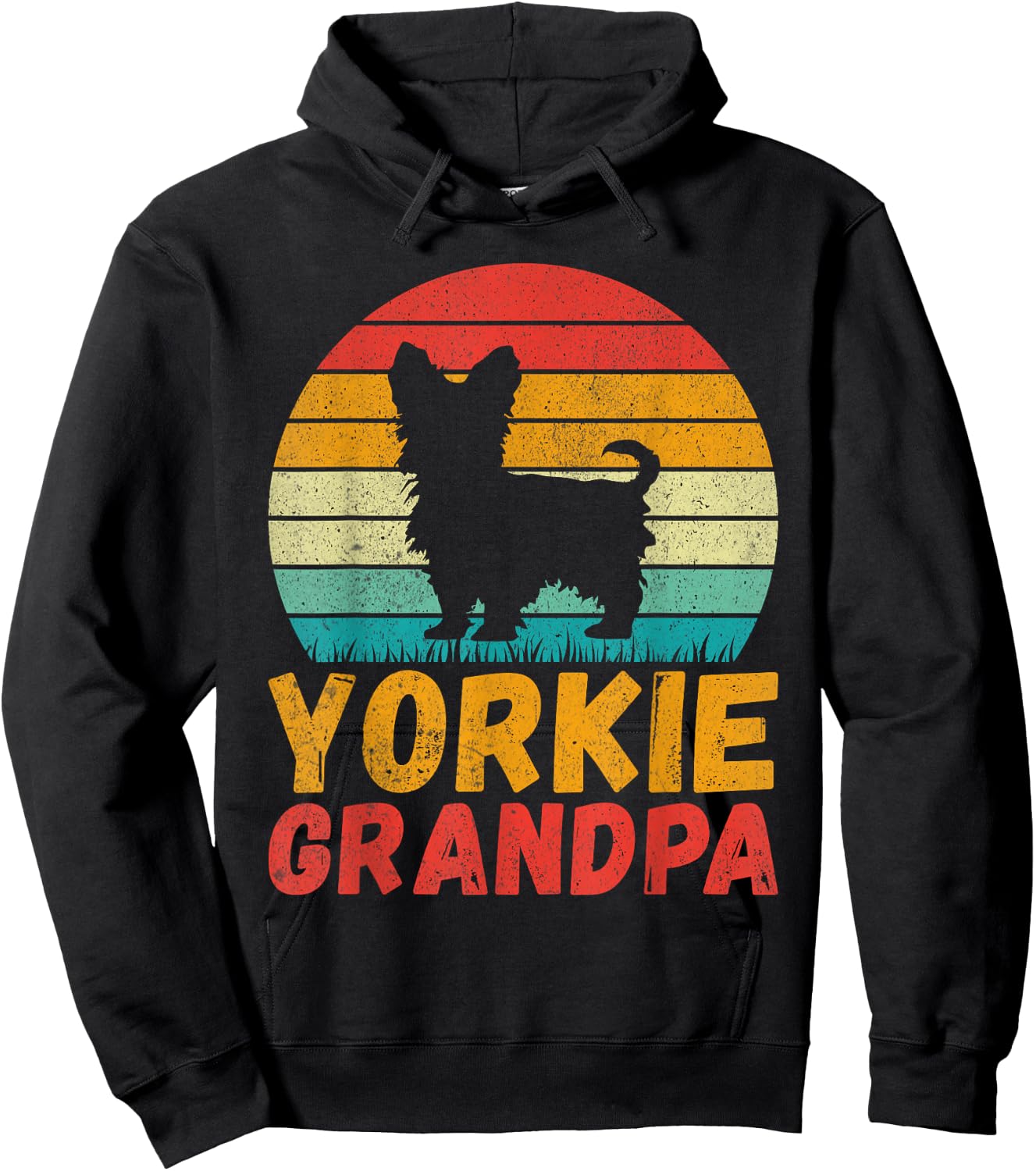 Yorkie Grandpa Hoodie - Hoodie | Black