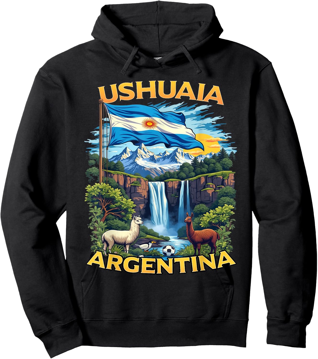 Ushuaia Souvenir Argentina Vacation Travel Hoodie - Hoodie | Black