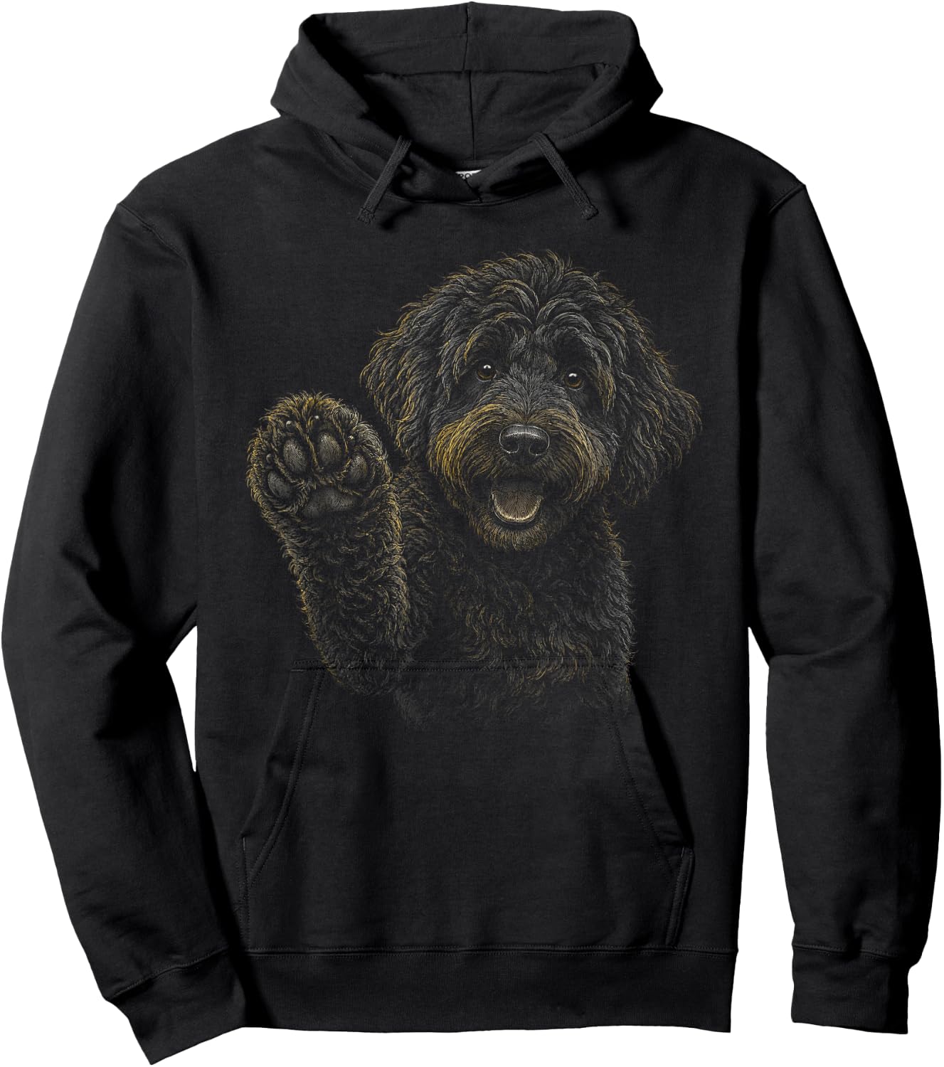 Black Goldendoodle Artwork Graphic Hoodie - Hoodie | Black