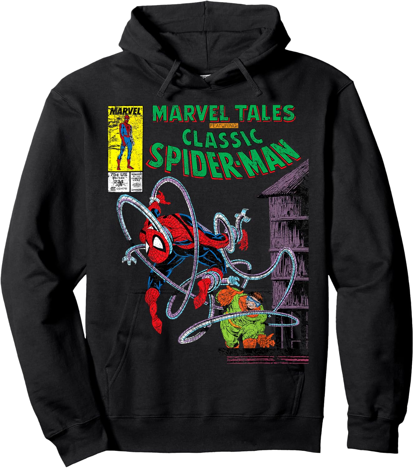 Marvel Spider-Man vs. Doctor Octopus Retro Comic , grey, S Hoodie - Hoodie | Black