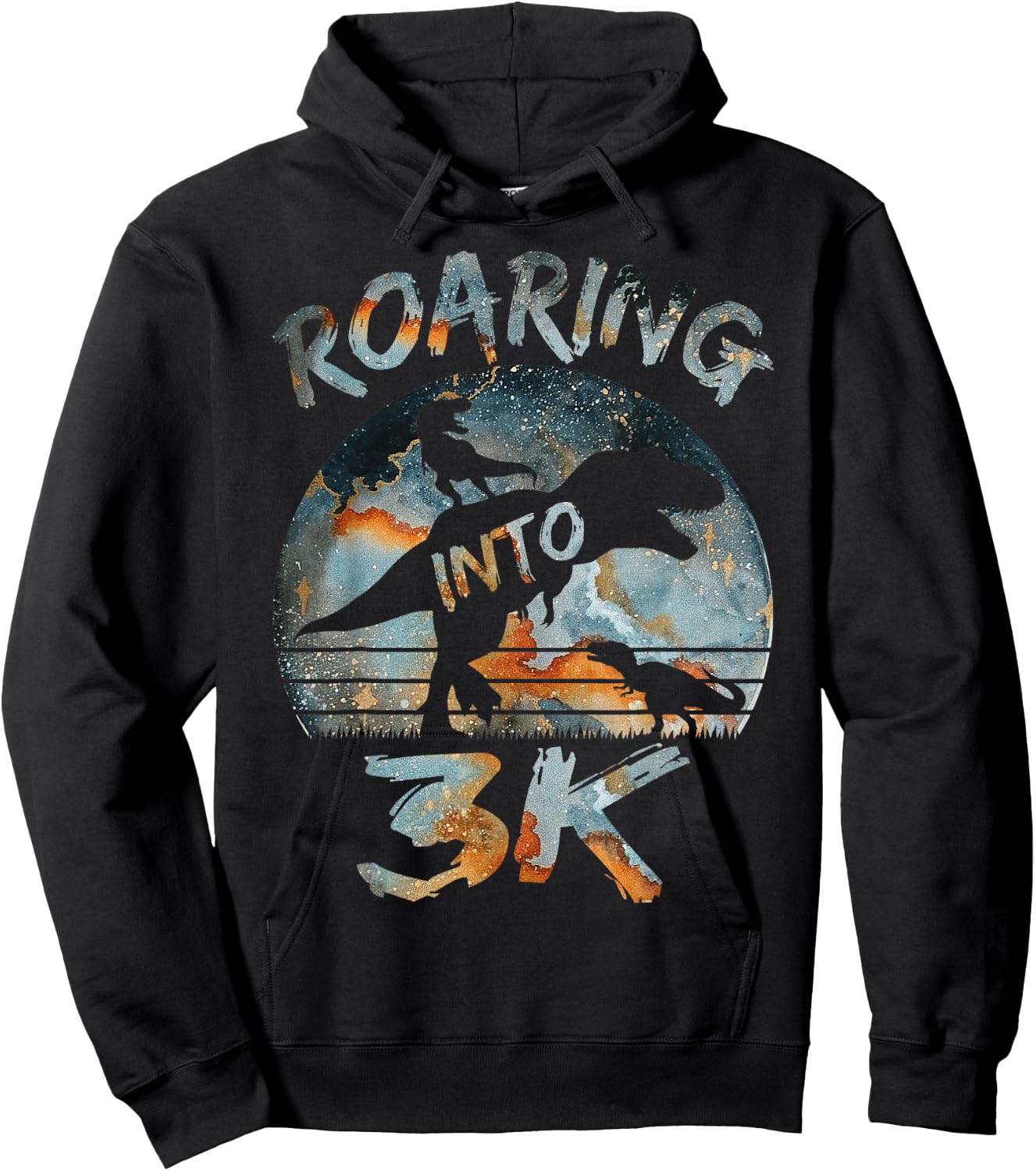 Roaring into 3K Back To School Dinosaur 3K Boys Hoodie - Hoodie | Black