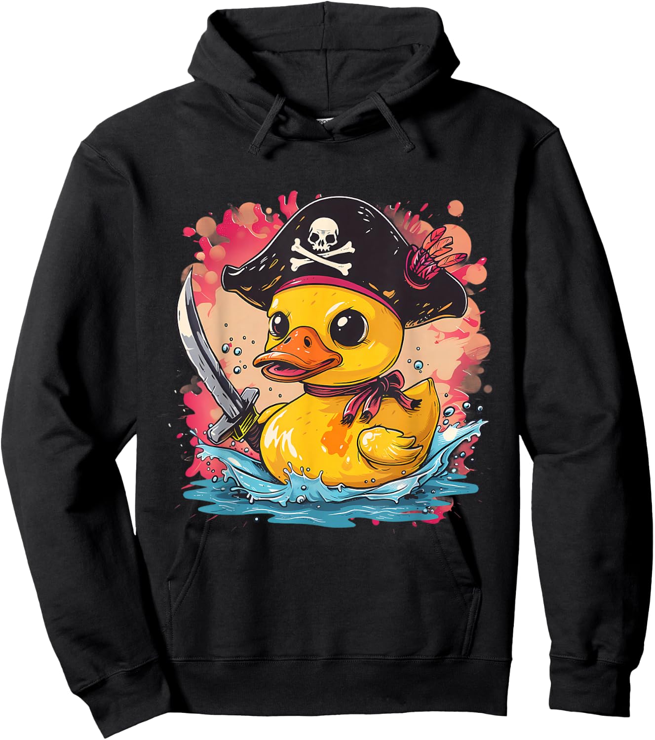 Rubber Duck Pirate Funny Rubber Duck Captain Rubber Duckie Hoodie - Hoodie | Black